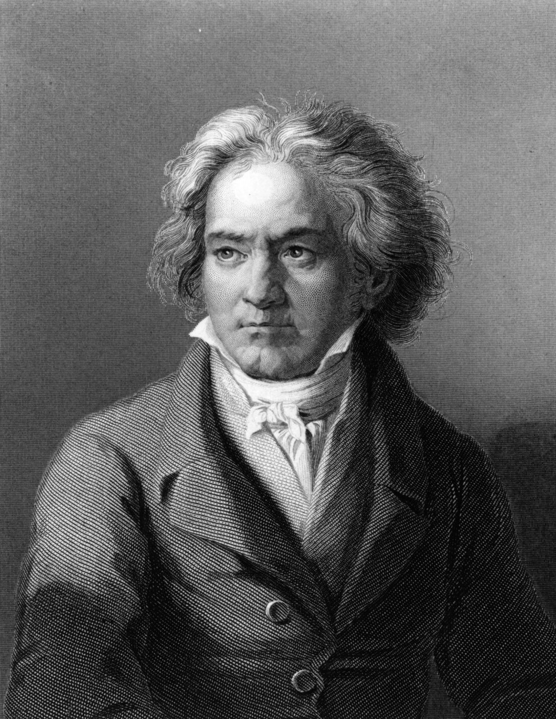 Ludwig van Beethoven, Kupferstich, Porträt, Schwarz-Weiß, Full HD, iPad-Hintergrundbild