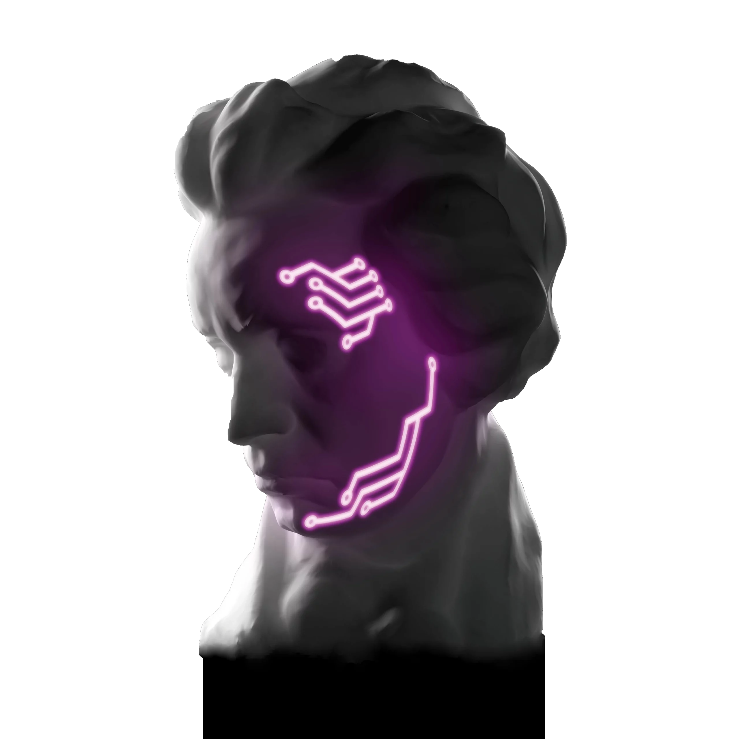 Ludwig van Beethoven, Büste, Neonlicht, Schwarzer Hintergrund, Digitale Kunst, 2K Wallpaper
