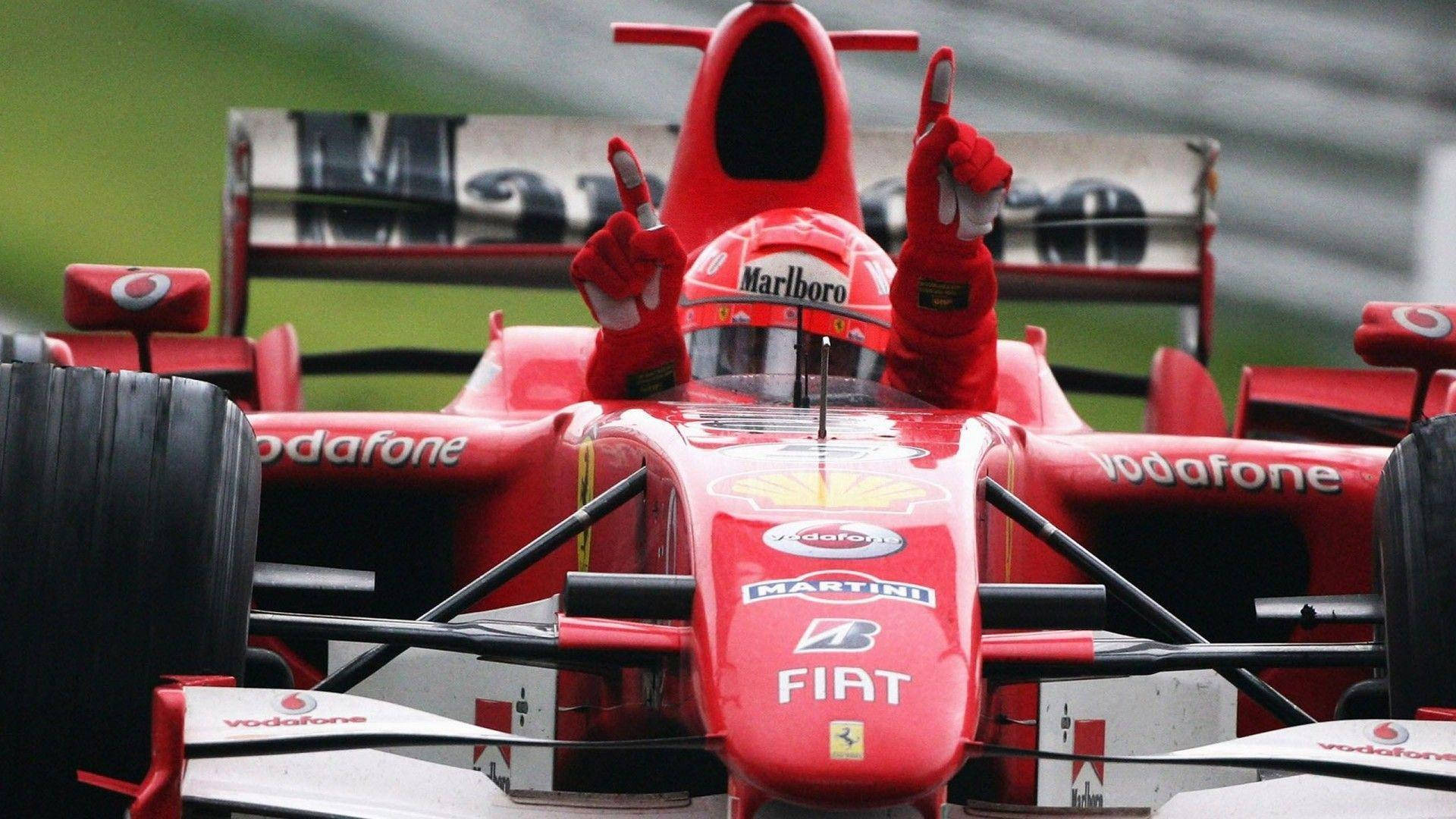 Michael Schumacher, Ferrari, Siegerpose, Cockpit, Formel-1-Wagen, 1920x1080, PC-Hintergrundbild