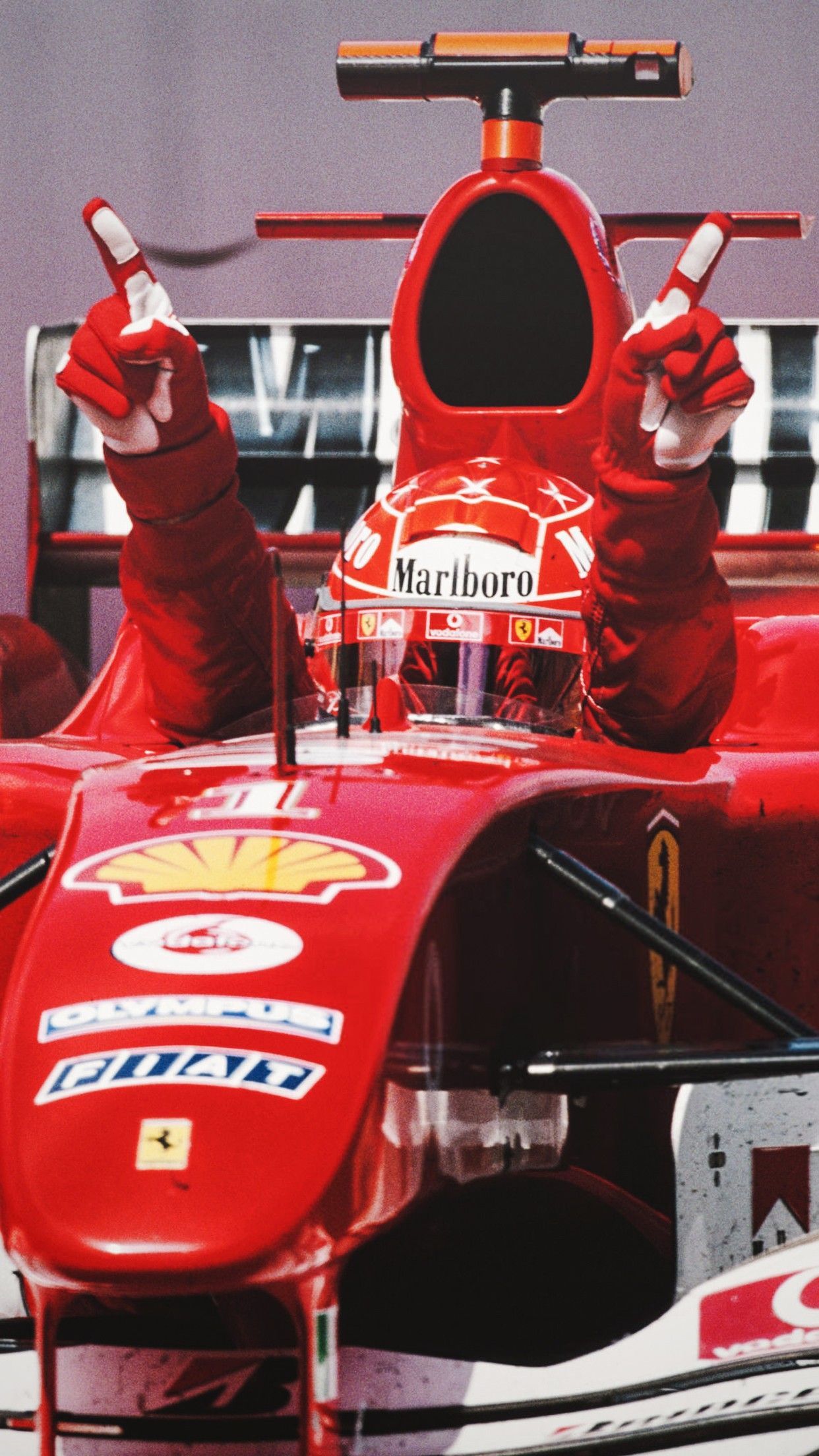 Michael Schumacher, Ferrari, Jubel, Cockpit, Frontansicht, 1242x2208, Handy-Hintergrund