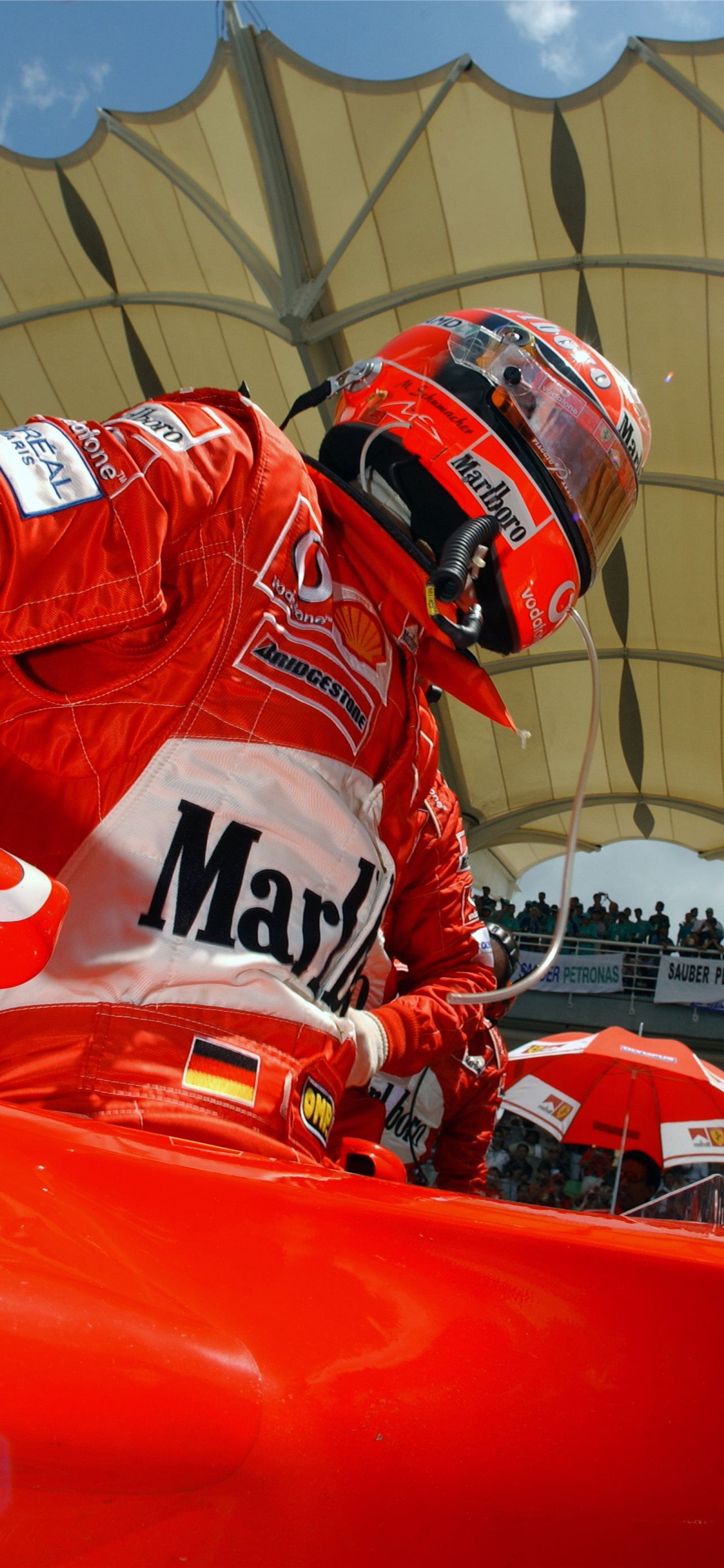 Michael Schumacher, Ferrari, Cockpit, Helm, Full HD, Handy-Hintergrund im Hochformat