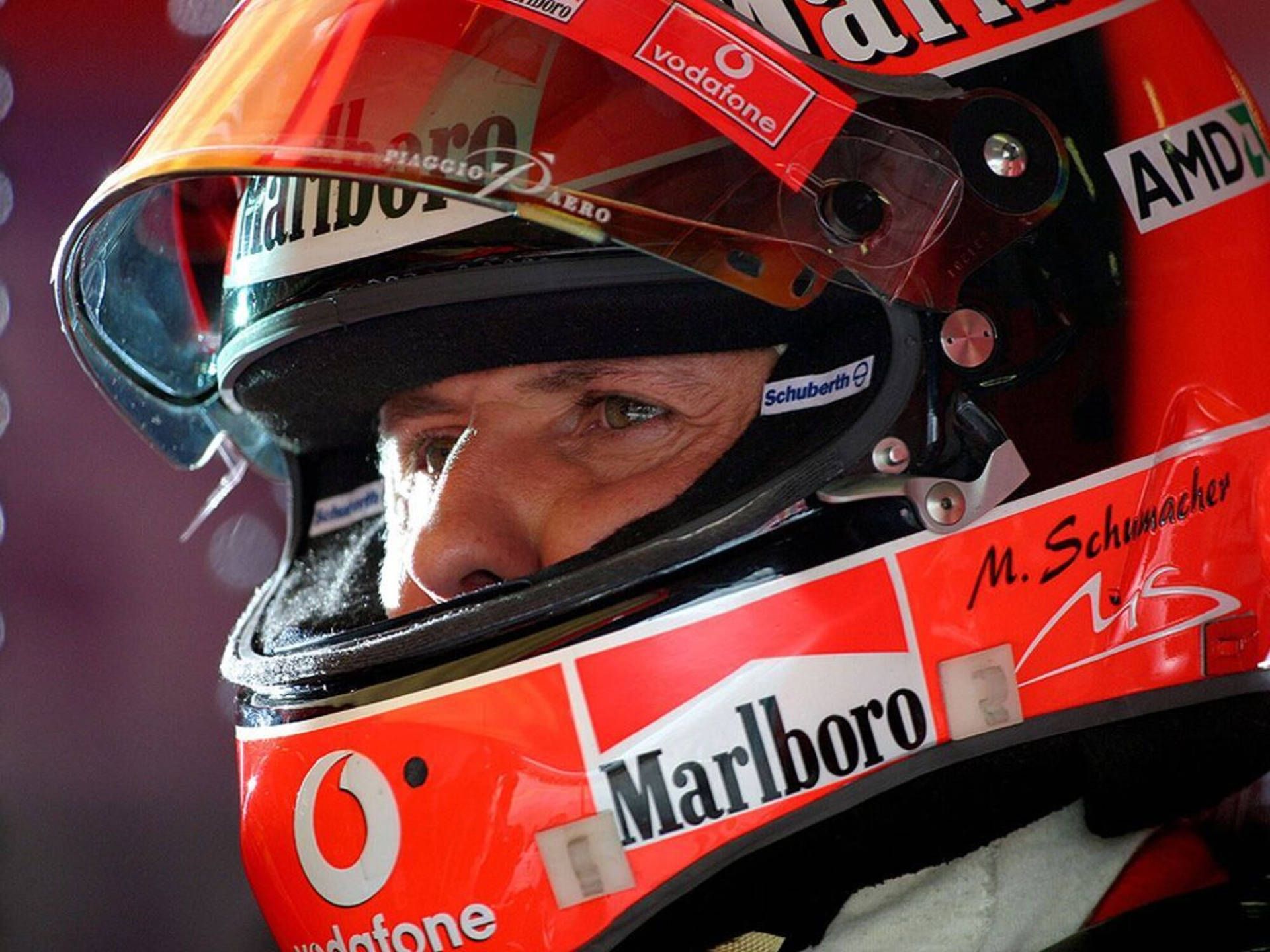 Michael Schumacher, Helm, Ferrari, Nahaufnahme, Rennfahrer, Full HD, iPad-Hintergrundbild
