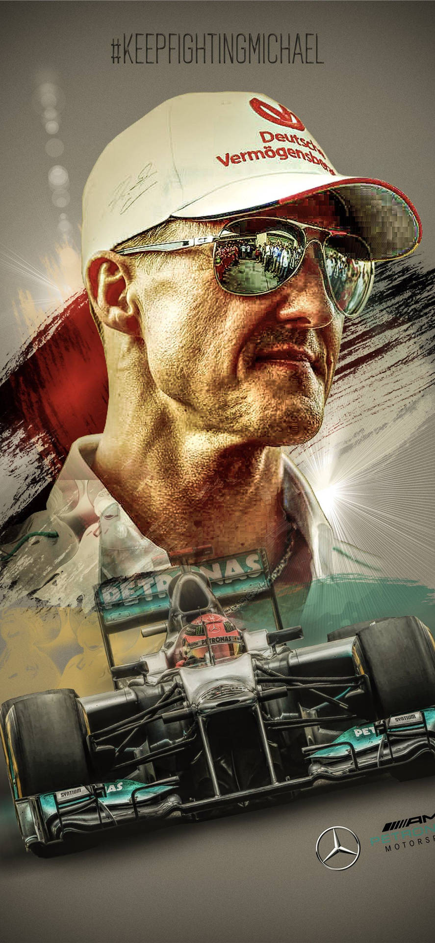 Michael Schumacher, Mercedes AMG Petronas, Digitale Kunst, Porträt, Android-Hintergrundbild