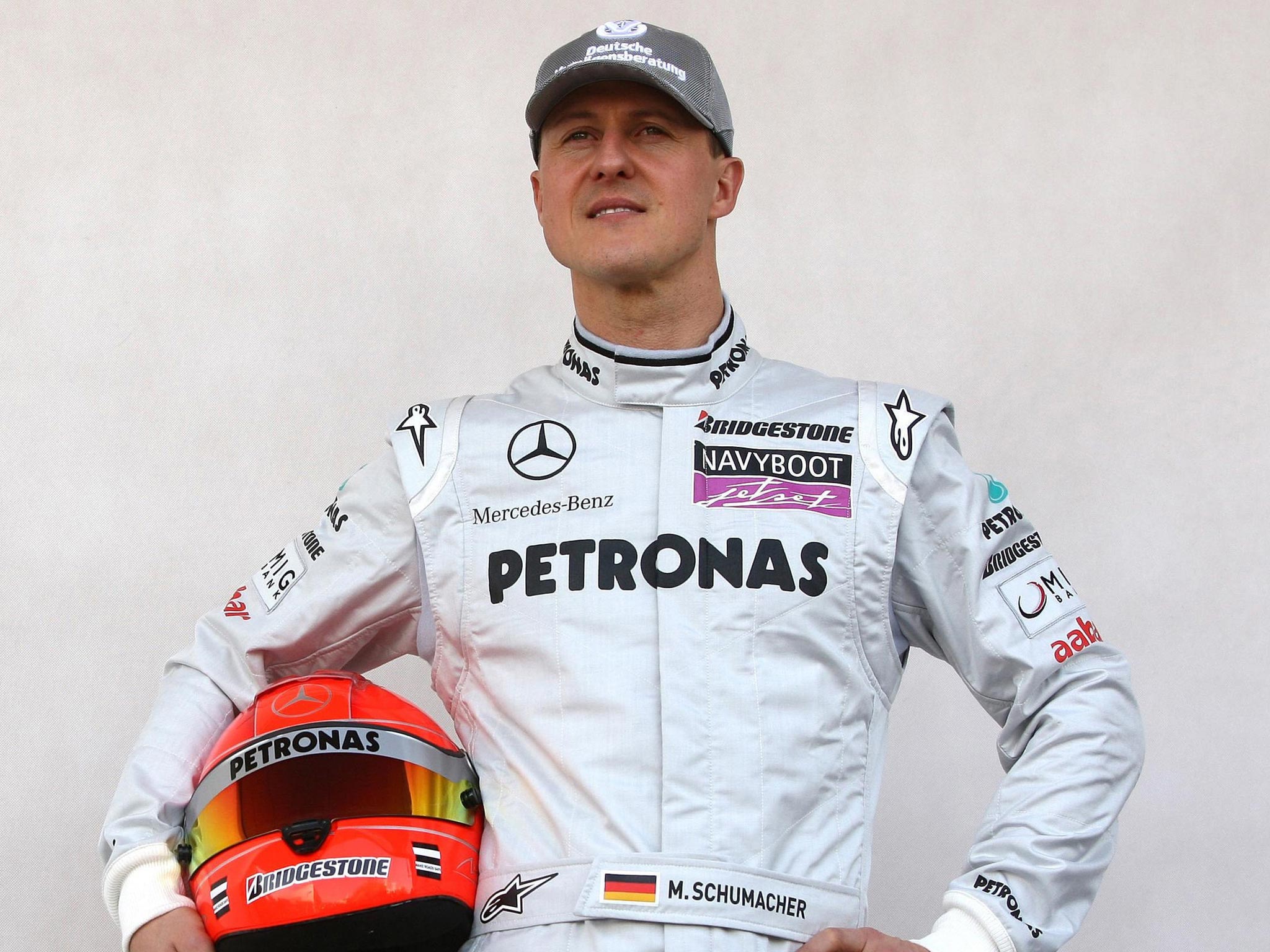 Michael Schumacher, Mercedes AMG Petronas, Helm, Rennanzug, Porträt, Full HD, Tablet-Hintergrund