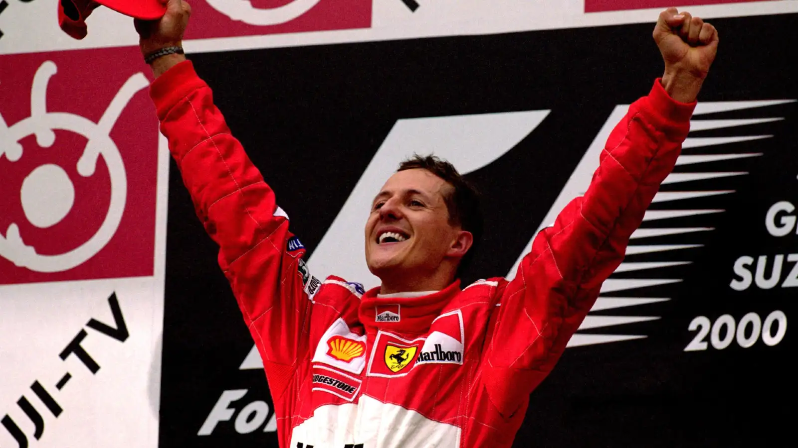 Michael Schumacher, Großer Preis von Japan, Suzuka, 2000, Siegerpodest, Weltmeister, HD-PC-Hintergrundbild