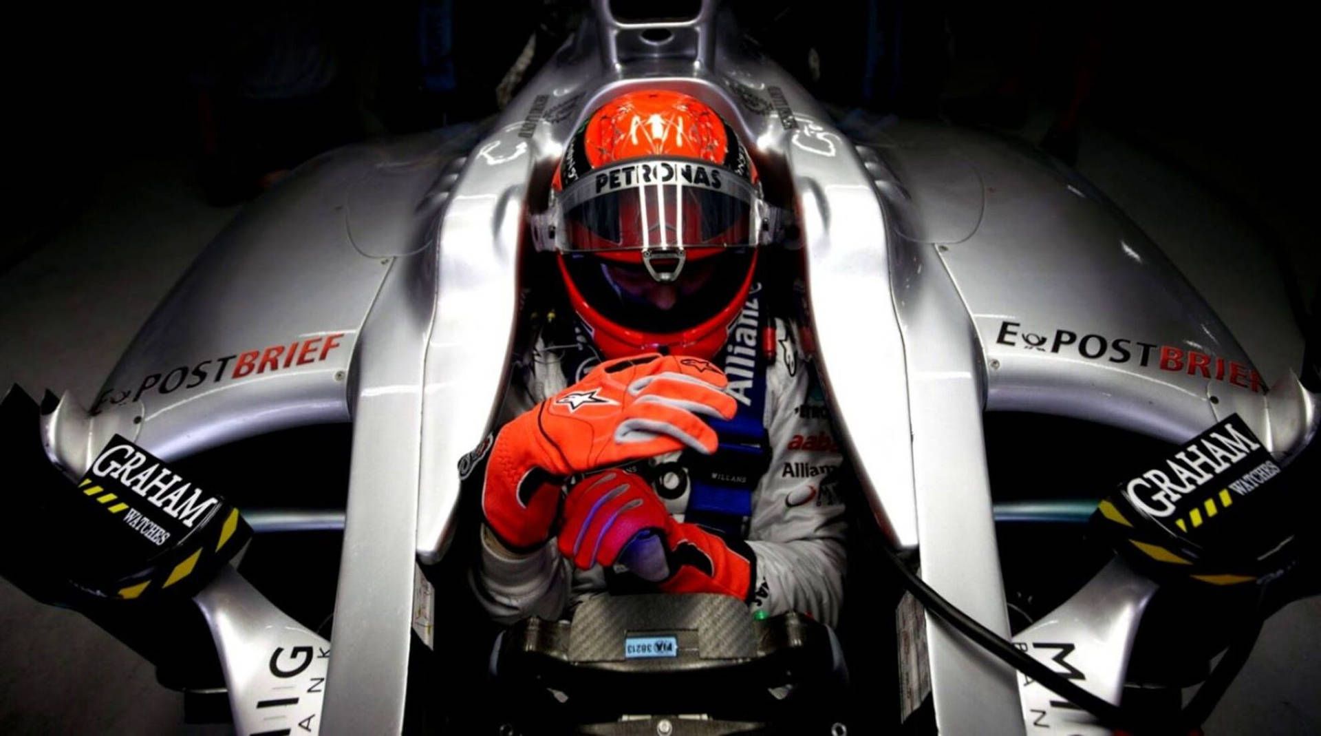 Michael Schumacher, Mercedes AMG Petronas, Cockpit, Helm, Frontansicht, Full HD, Laptop-Hintergrundbild