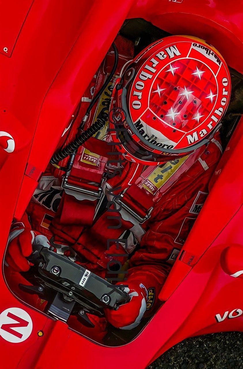 Michael Schumacher, Ferrari, Helm, Cockpit, Vogelperspektive, Hintergrundbild fürs Handy