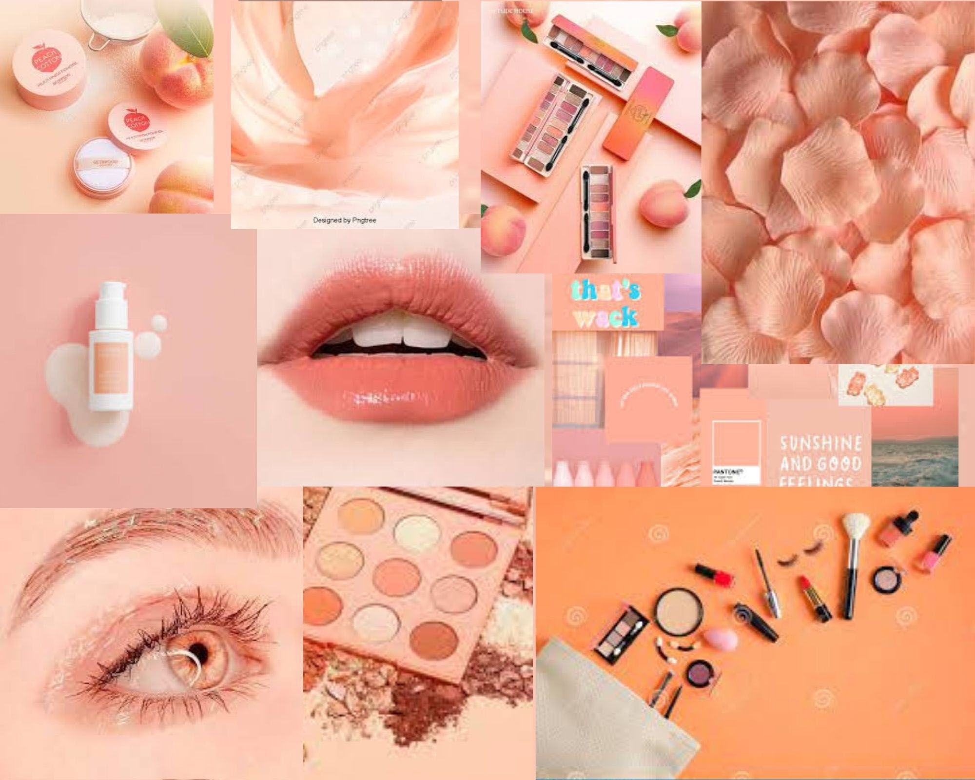 Make-up, Collage, Lippen, Lidschatten, Kosmetik, Pfirsichfarben, Full HD, Windows-Hintergrundbild
