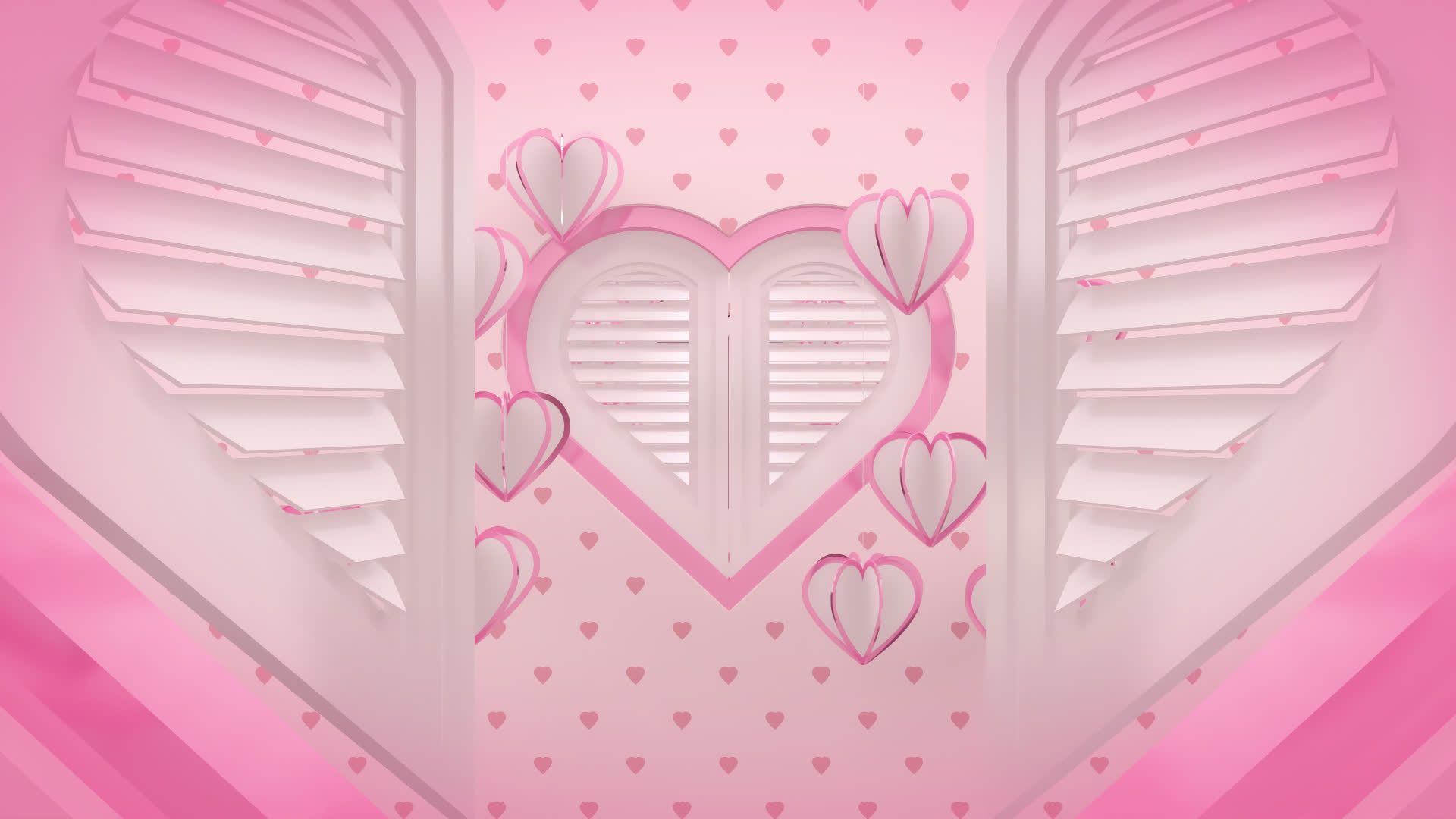 Herz, Rosa, Flügel, Punkte, 3D-Grafik, Full HD 1080p, Desktop-Hintergrundbild