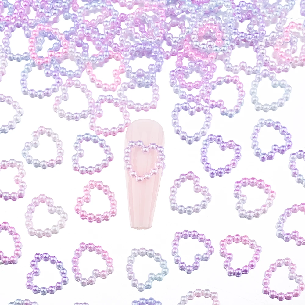 Herzen, Perlenherzen, Nagellack, Lila Rosa, Weißer Hintergrund, Wallpaper