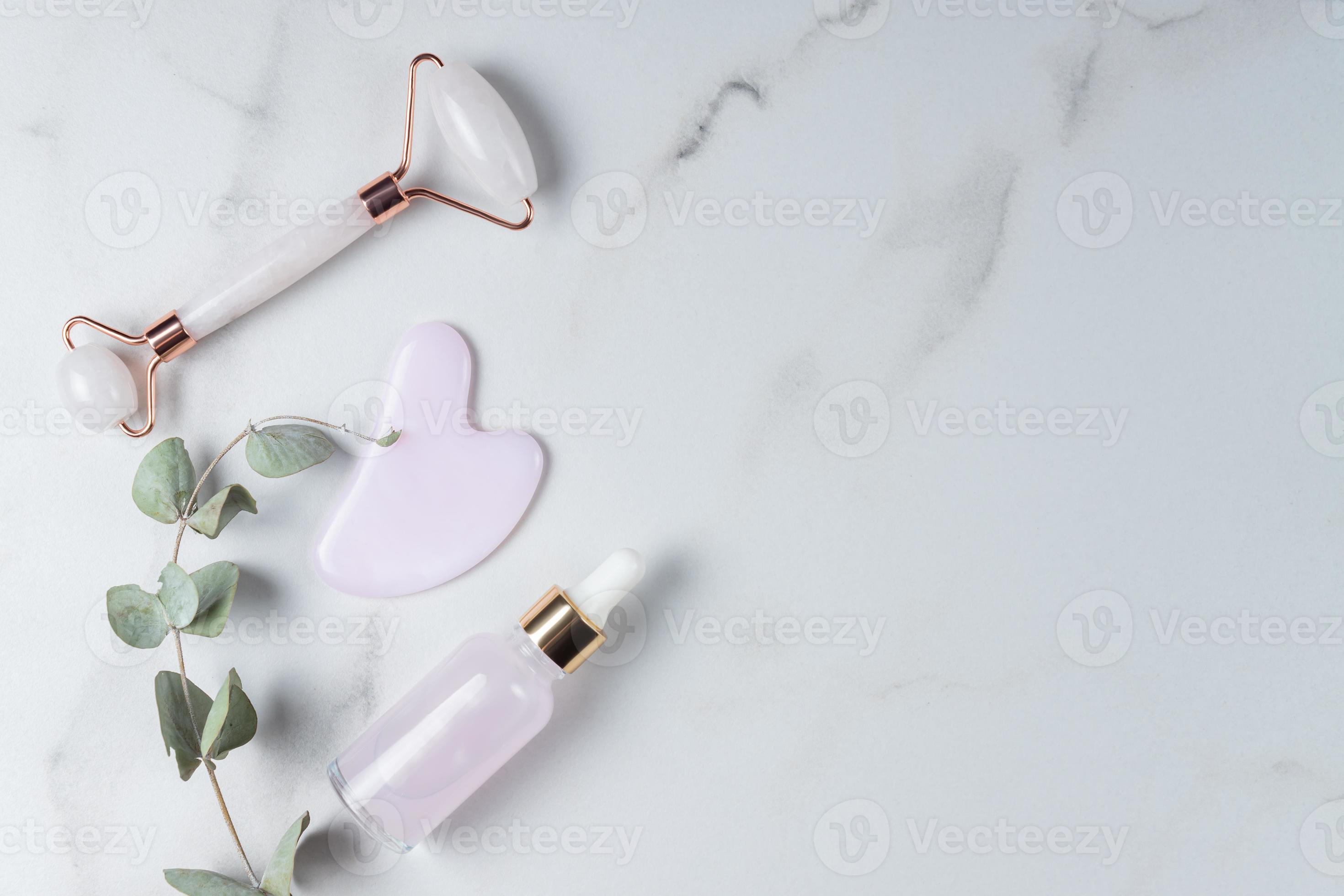 Jade-Roller, Gua Sha, Hautpflege, Serum, Marmor, Eukalyptus, 2K, Windows-Hintergrundbild