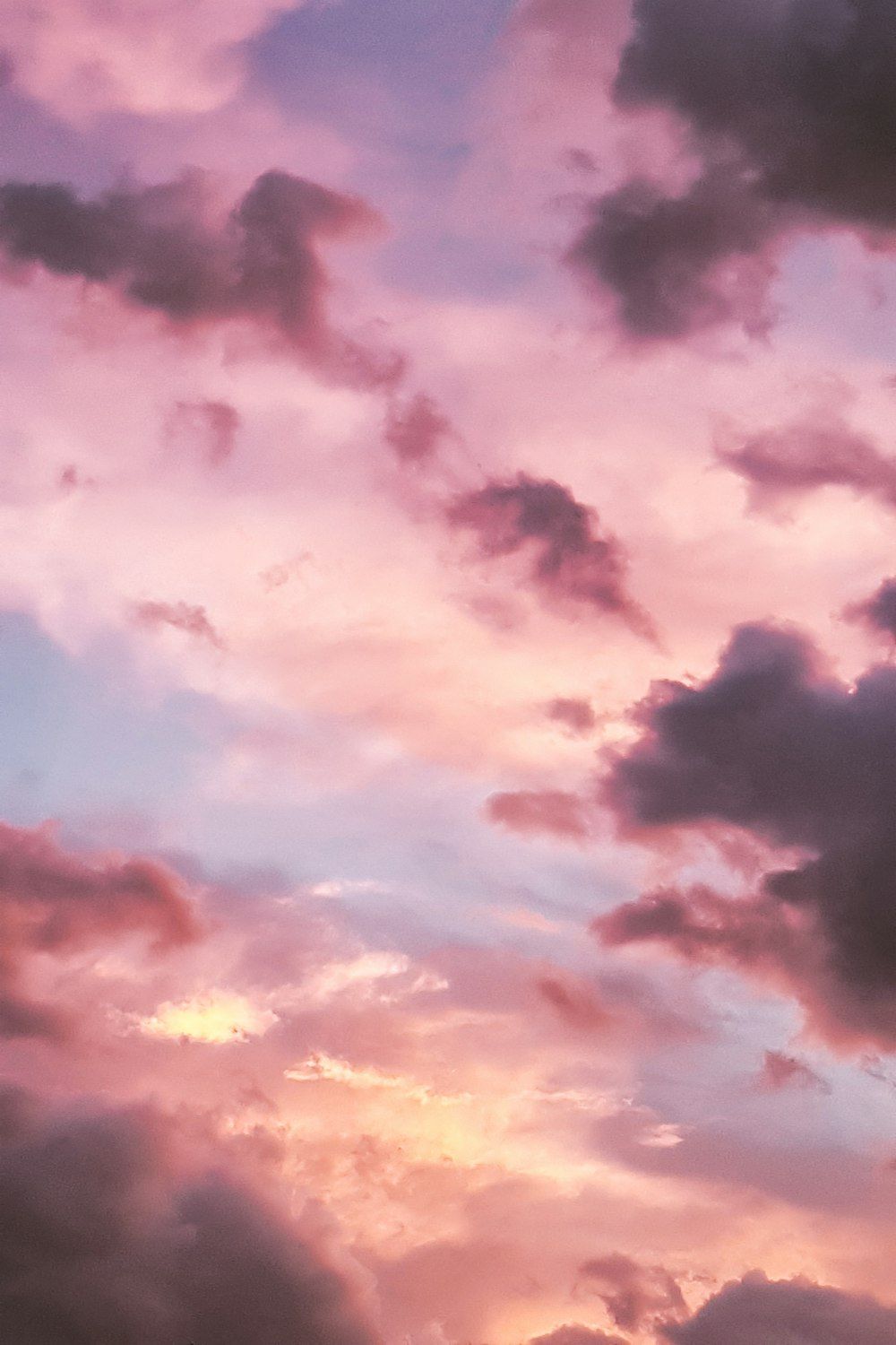 Rosa Wolken, Himmel, Sonnenuntergang, Pastell, HD, Hintergrundbild fürs Handy