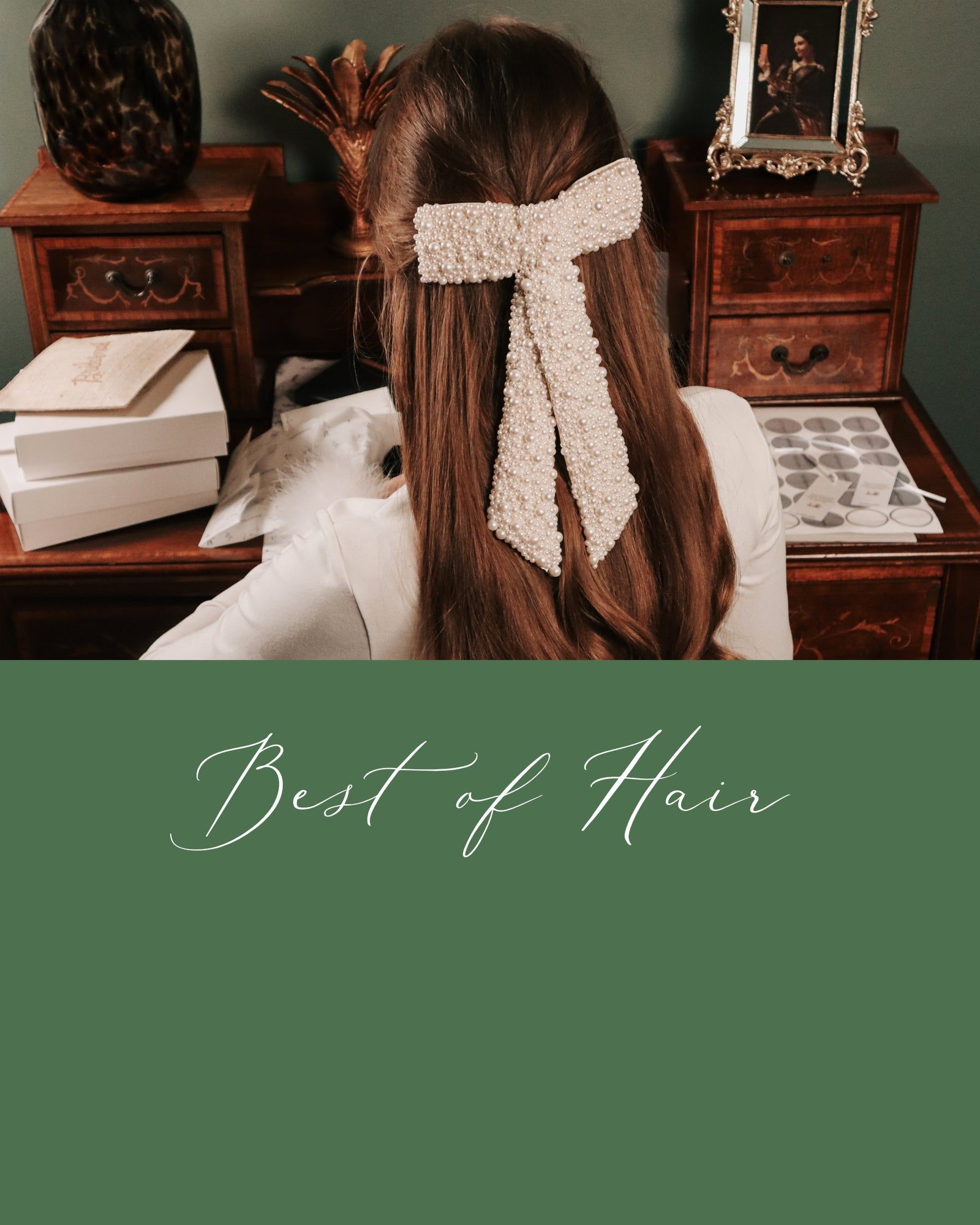 Best of Hair, Haarschleife, Frisur, Grün, QHD+, iPad-Hintergrundbild