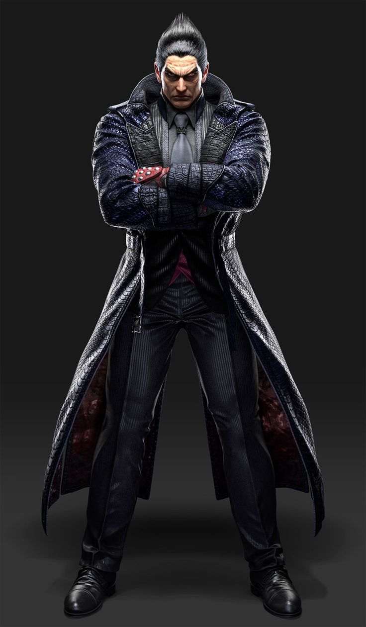 Kazuya Mishima, Tekken 8, Mantel, Verschränkte Arme, Dunkler Hintergrund, Sperrbildschirm fürs iPhone