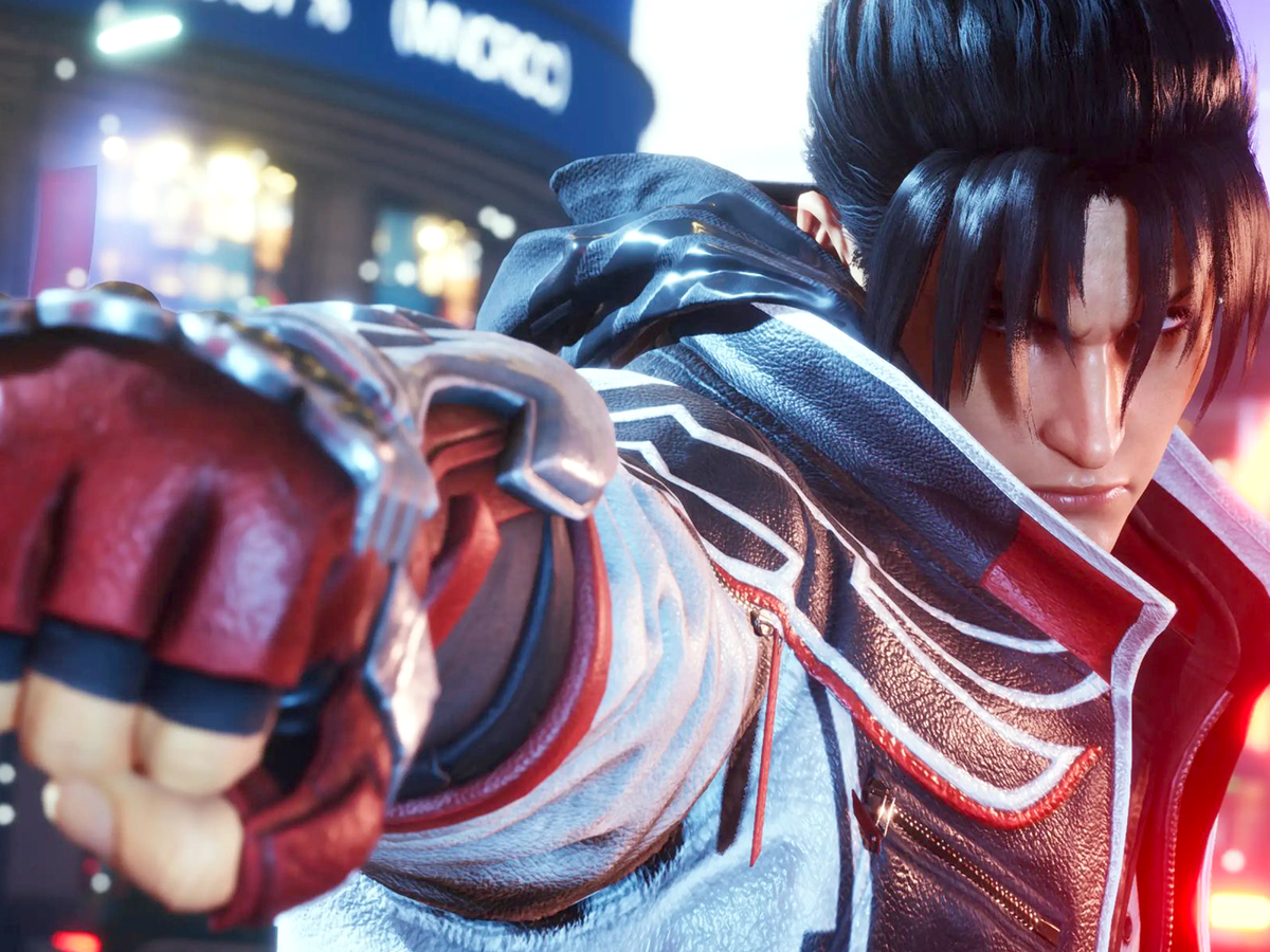 Jin Kazama, Tekken 8, Faustschlag, Kampfhandschuh, Stadtlichter, Hintergrundbild fürs Tablet