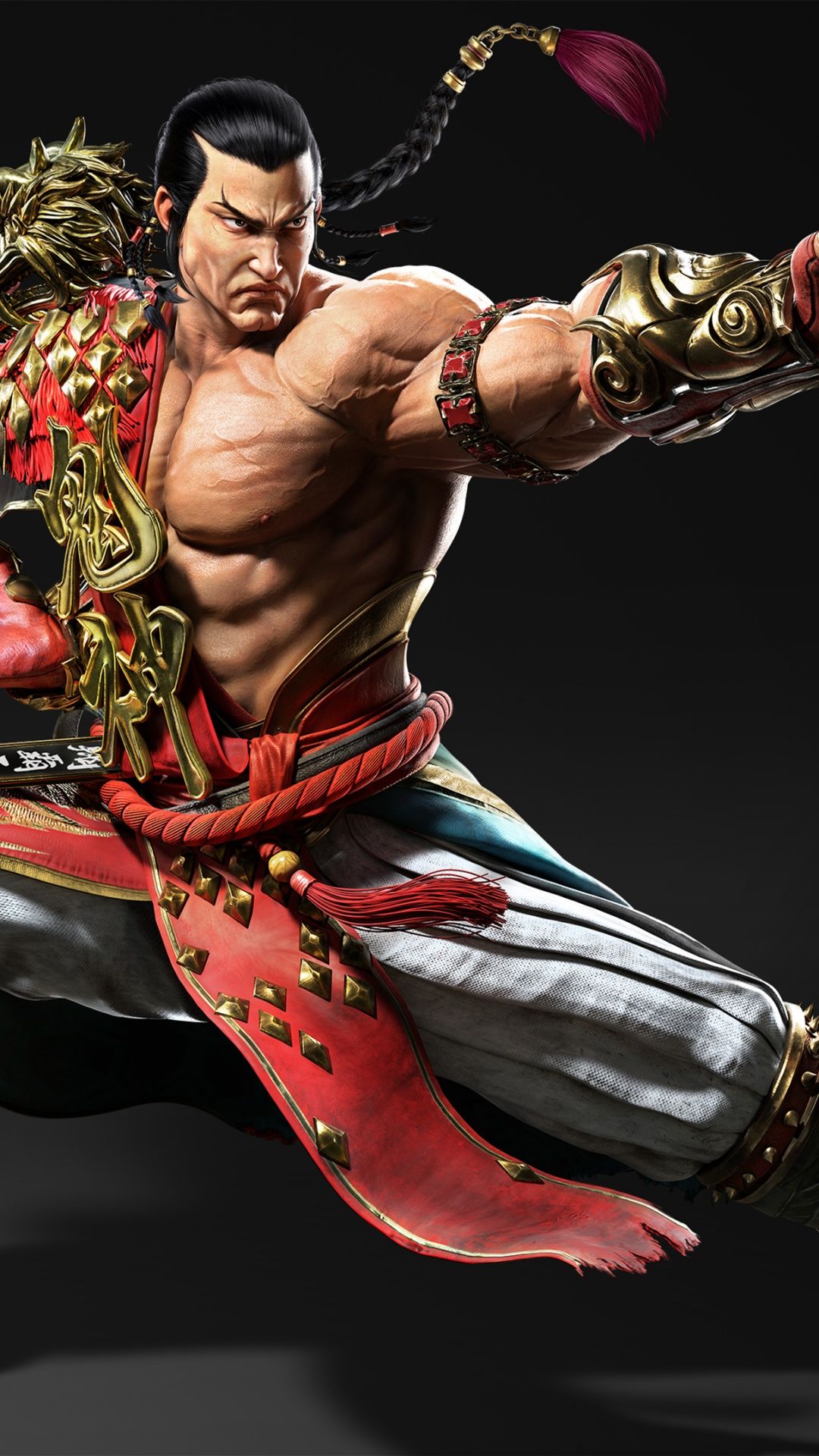 Feng Wei, Tekken 8, Kampfpose, Kung-Fu, Schwarzer Hintergrund, Sperrbildschirm fürs iPhone