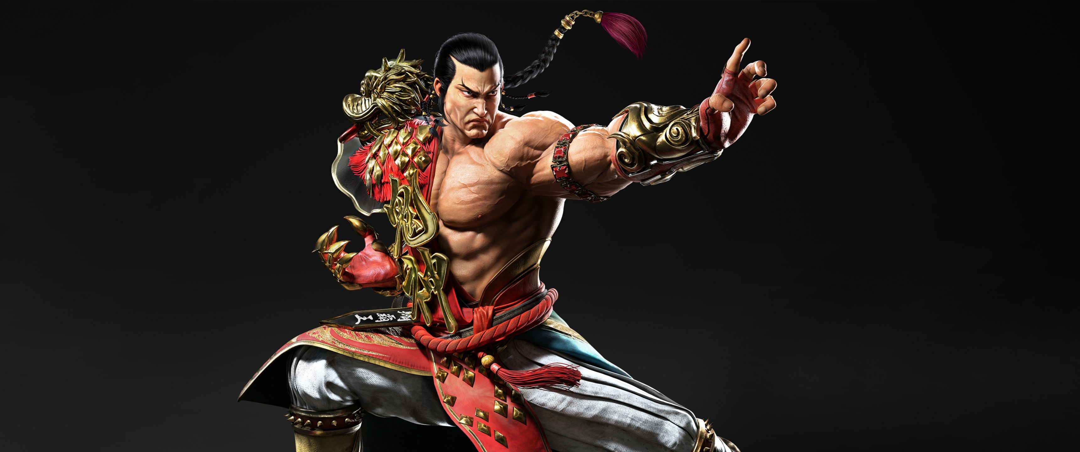 Feng Wei, Tekken 8, Kampfkunst, Kampfpose, Schwarzer Hintergrund, 2K Wallpaper