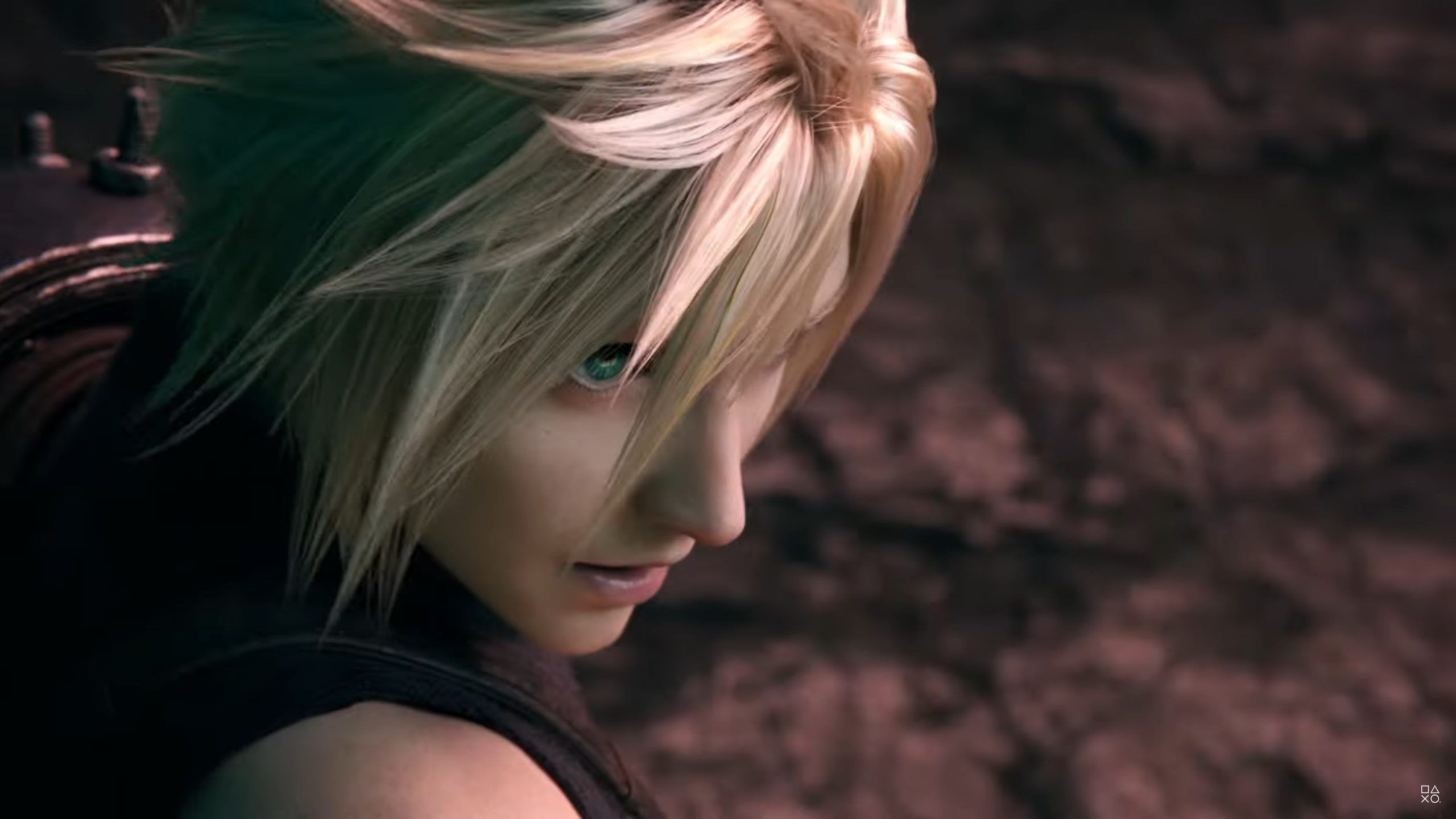 Cloud Strife, Final Fantasy VII Rebirth, Nahaufnahme, Blonde Haare, Blick, 2K, Breitbild-Hintergrundbild