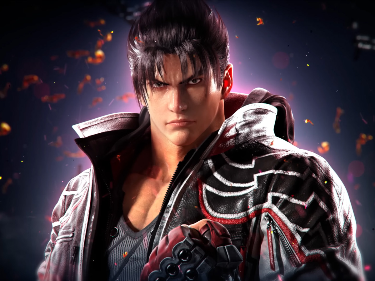Jin Kazama, Tekken 8, Porträt, Glut, Lederjacke, Hintergrundbild für iPad und Tablet