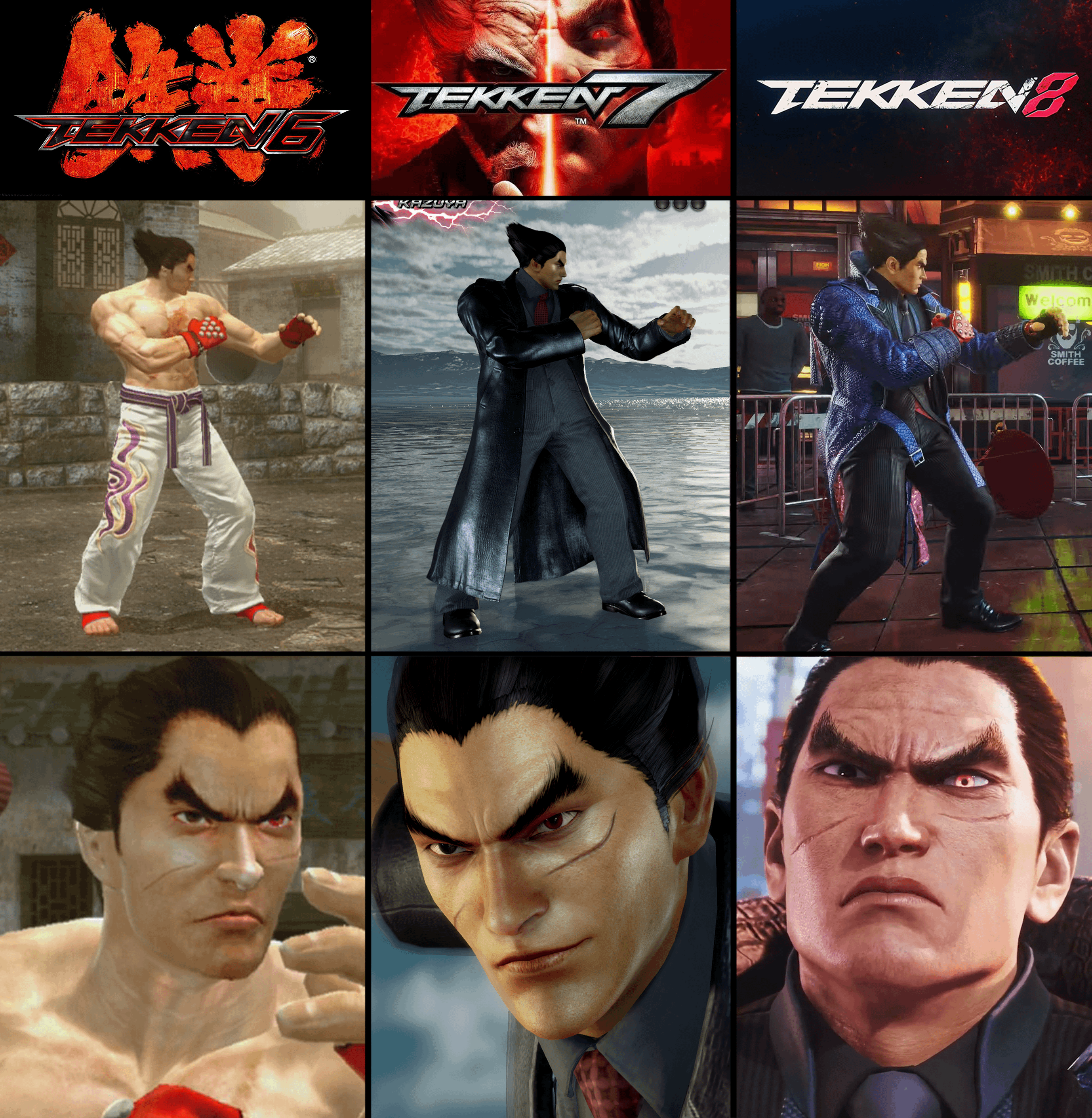 Kazuya Mishima, Tekken, Tekken 7, Tekken 8, Entwicklung, Collage, Hintergrundbild fürs iPad