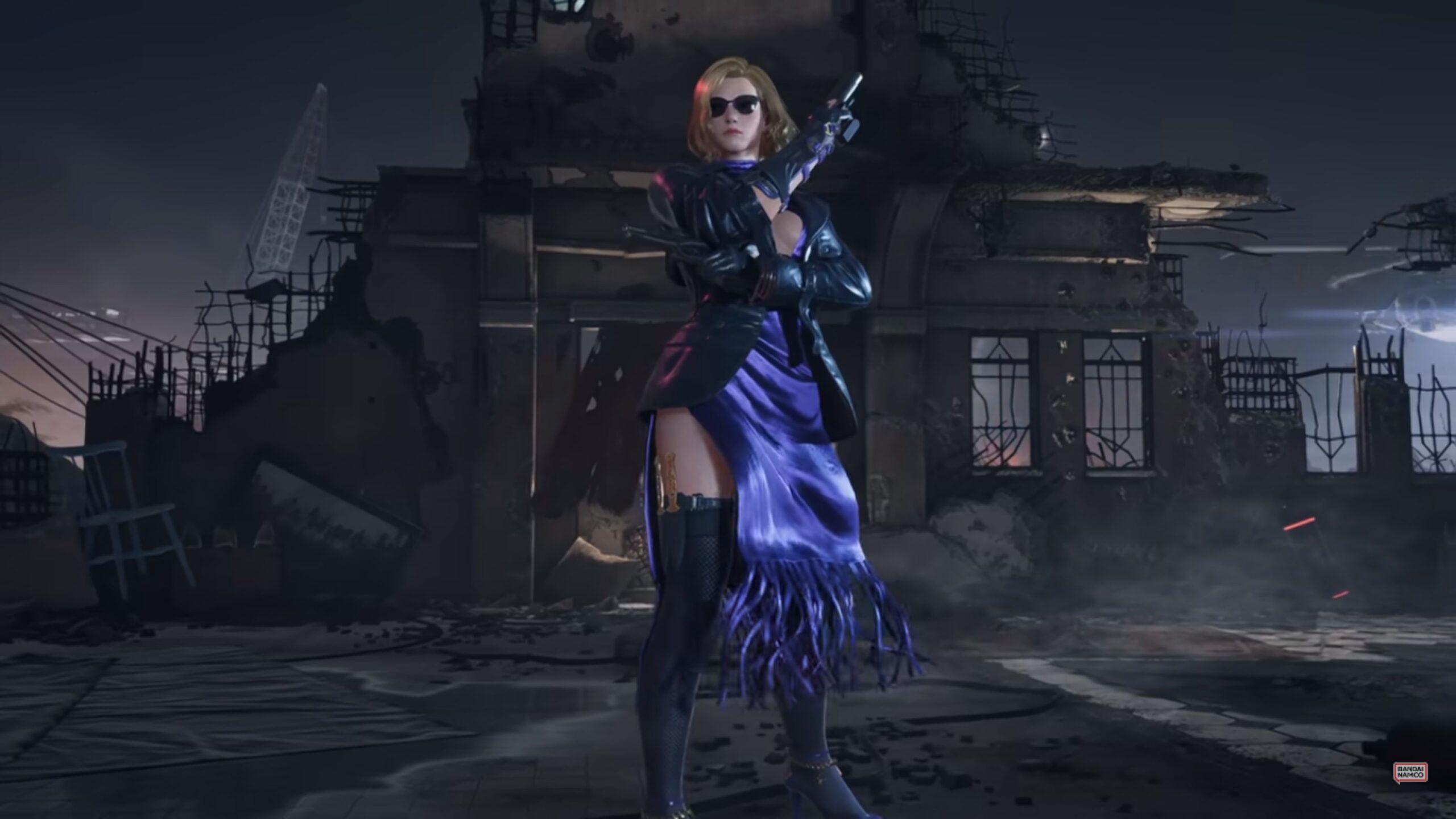 Nina Williams, Tekken 8, Kleid, Ruinen, Nacht, 16:9, 2K-Hintergrundbild für den Desktop