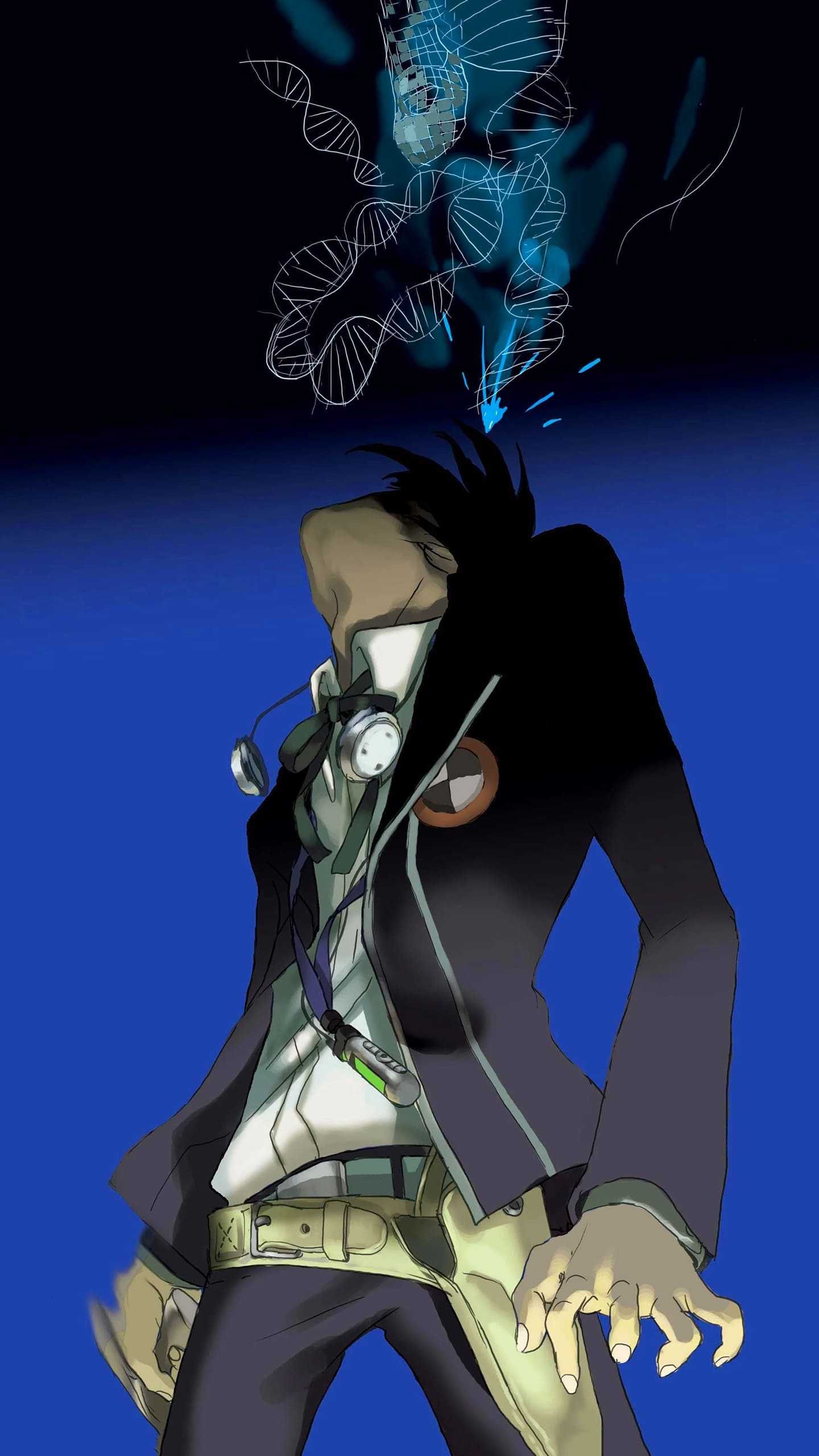 Shinjiro Aragaki, Persona 3 Reload, Mantel, Rauch, Dunkelblau, QHD+, iPhone-Hintergrundbild