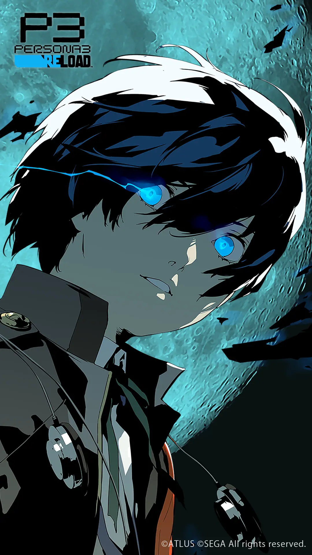 Makoto Yuki, Persona 3 Reload, Logo, Nahaufnahme, Blaue Töne, 1080x1920, Handy-Hintergrund