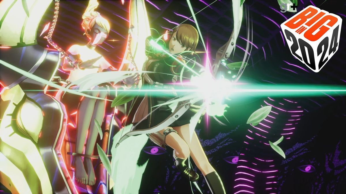 Persona 3 Reload, Persona, Lichtblitz, Kampfszene, Grüne Töne, Hintergrund
