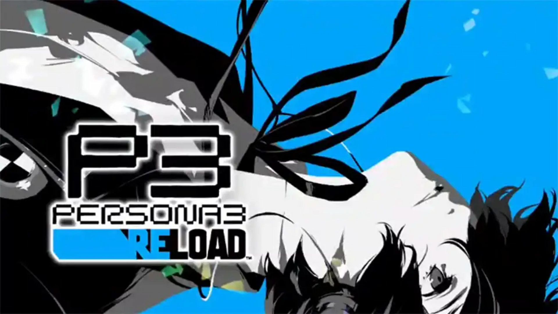 Makoto Yuki, Persona 3 Reload, Logo, Blau Schwarz, Kopfüber, 1920x1080, PC-Hintergrundbild