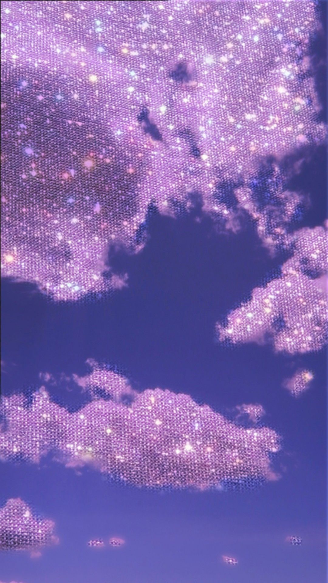 Glitzerwolken, Lila Himmel, Funkeln, Verträumt, Full HD, Sperrbildschirm fürs iPhone