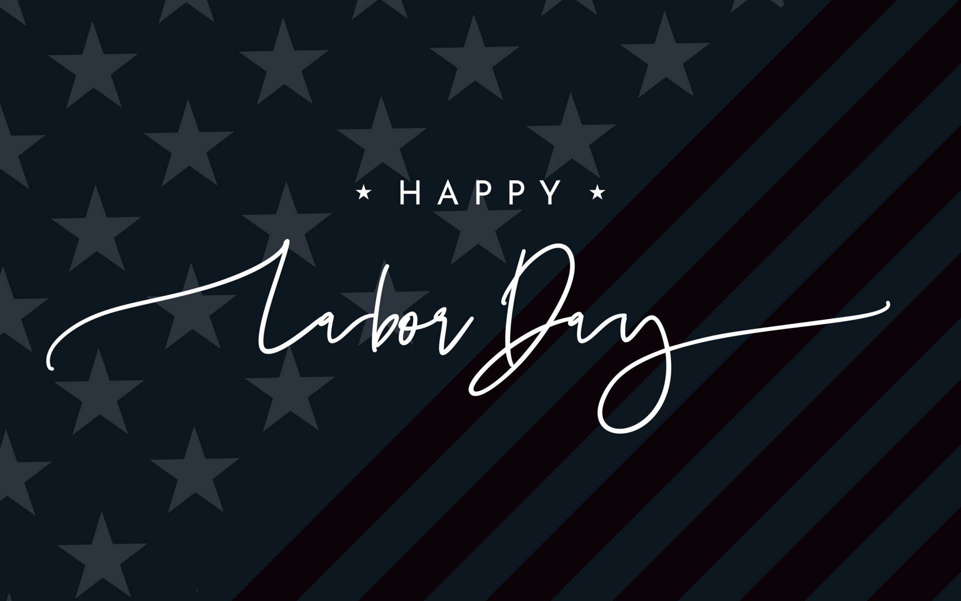 Labor Day, Happy Labor Day, Schriftzug, Sterne, Streifen, Dunkelblau, Full HD, Breitbild-Hintergrundbild