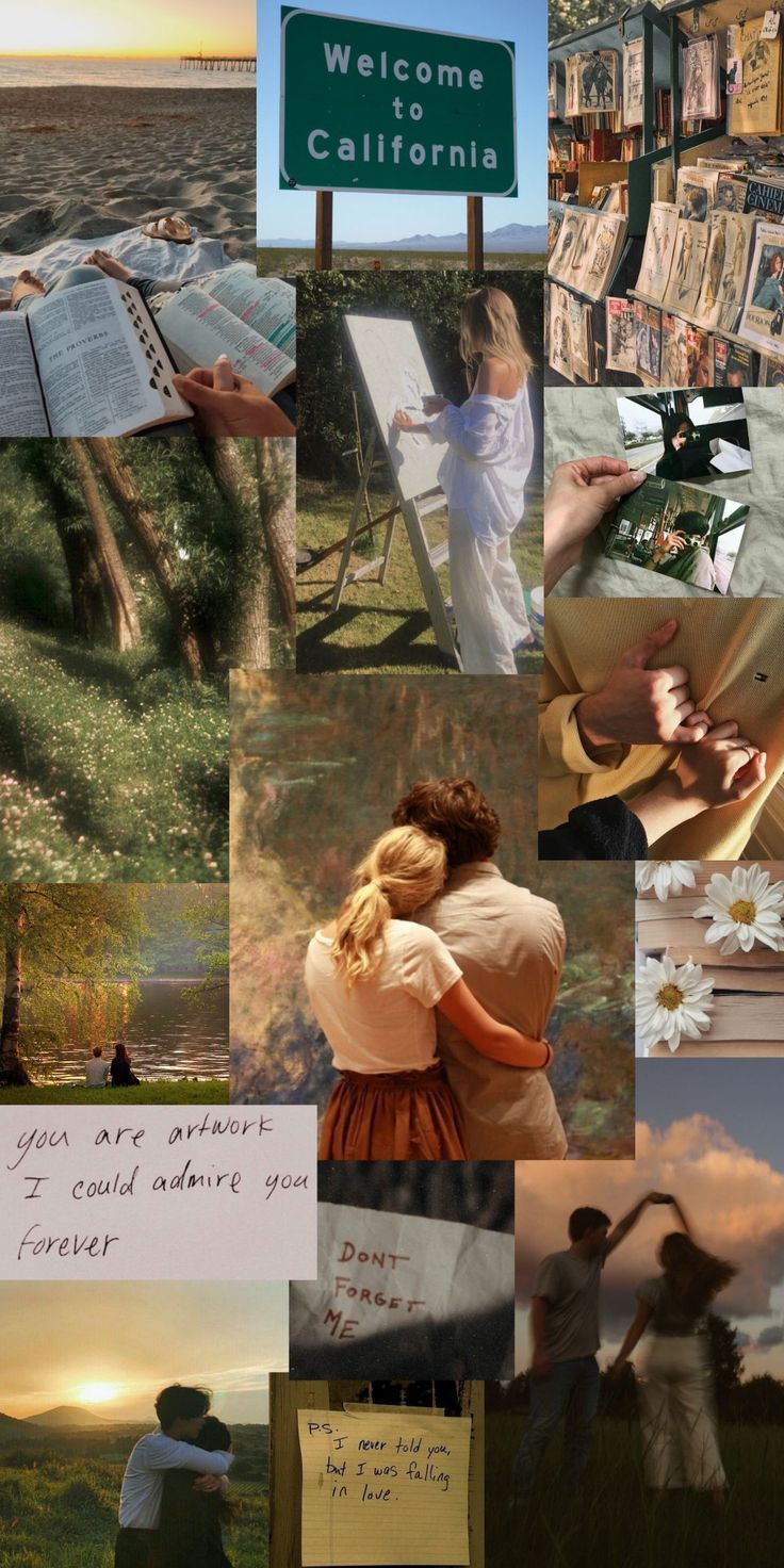 Collage, Welcome to California, Paare, Vintage, Ästhetik, HD, iPhone-Hintergrundbild