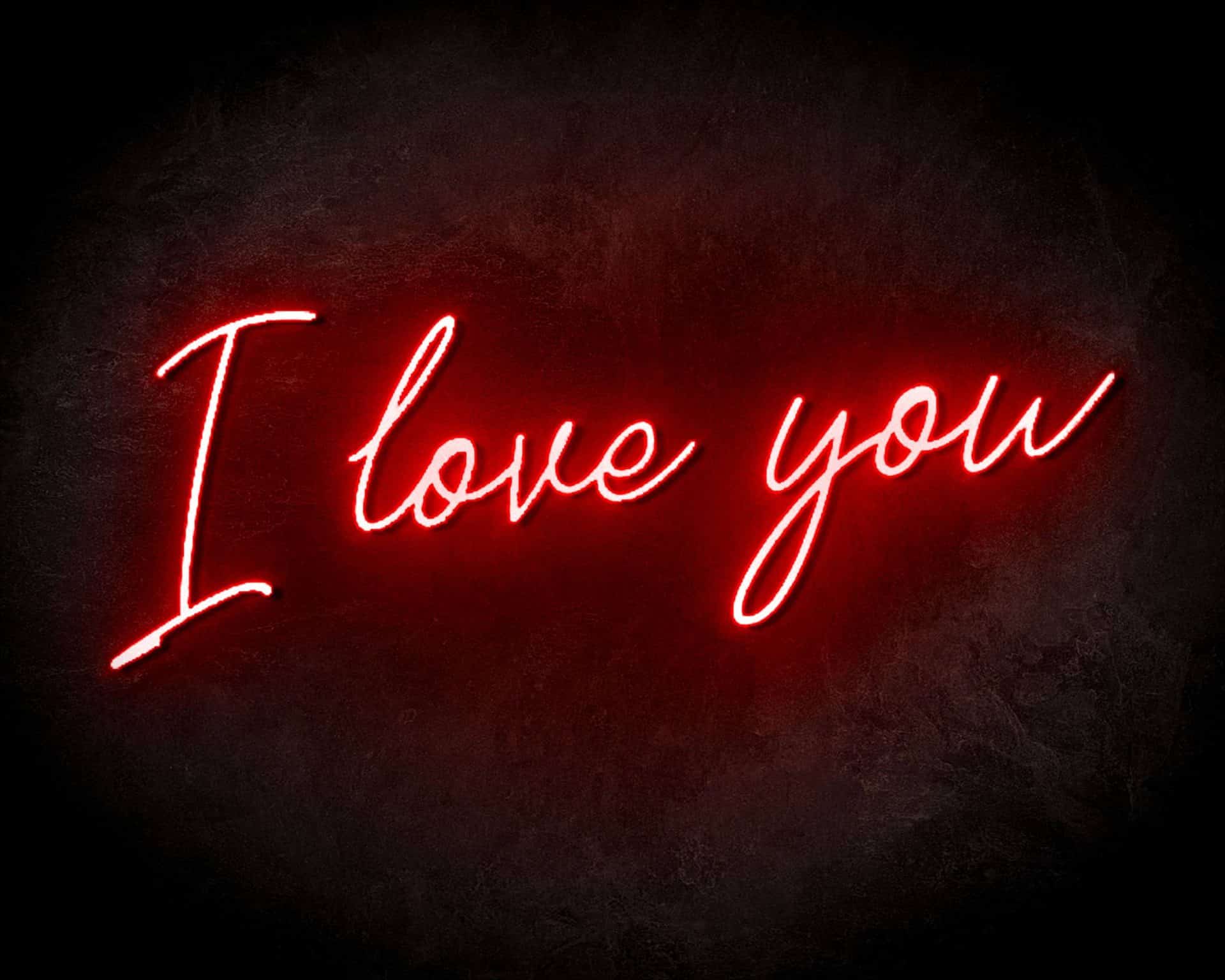 I love you, Neonschrift, Rotes Neon, Schwarzer Hintergrund, Handschrift, Full HD Wallpaper