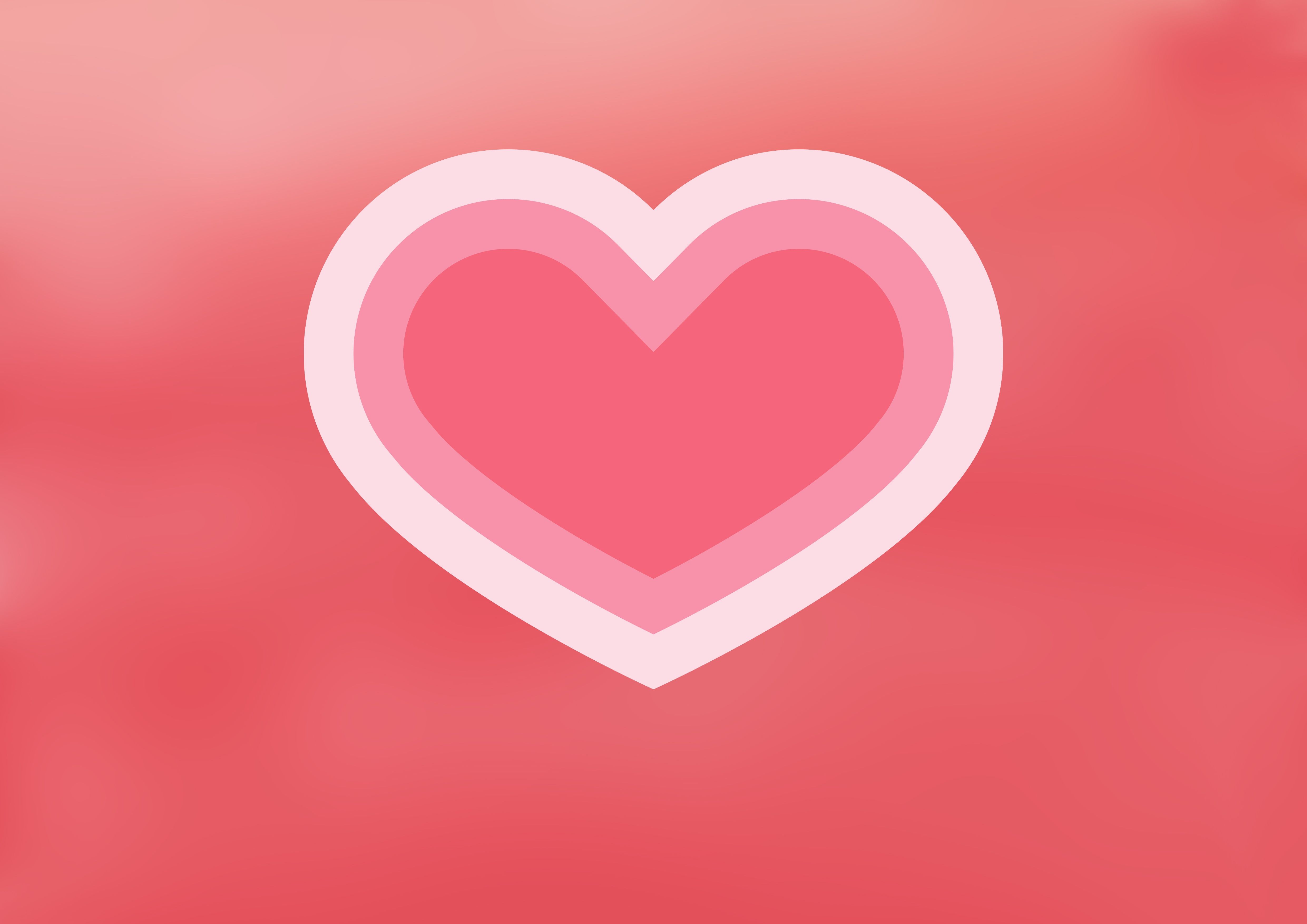 Herz, Rosa Herz, Rot, Valentinstag, Minimalistisch, 4K, Hintergrund für den Desktop