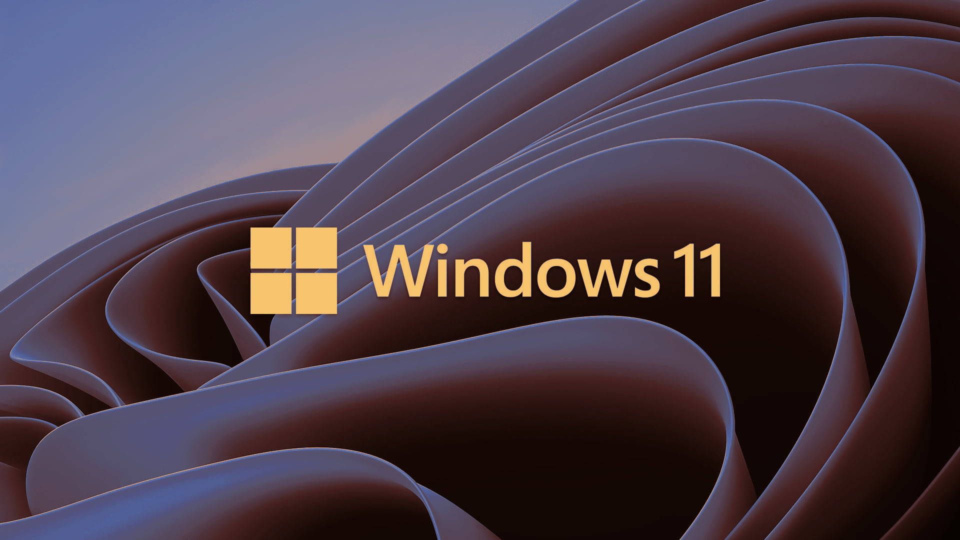 Windows 11, Windows-Logo, Schriftzug, Braun, Bloom, Full HD 1080p, Desktop-Hintergrundbild