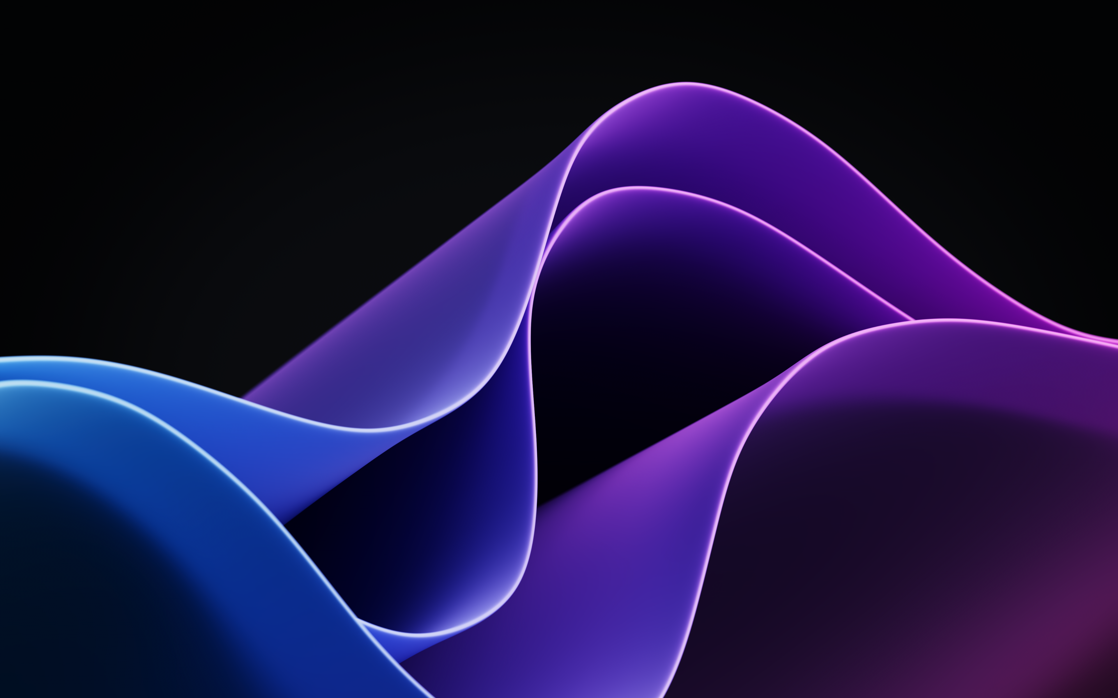Wellen, Abstrakt, Lila, Blau, Dunkel, 4K, Desktop-Hintergrund für Windows