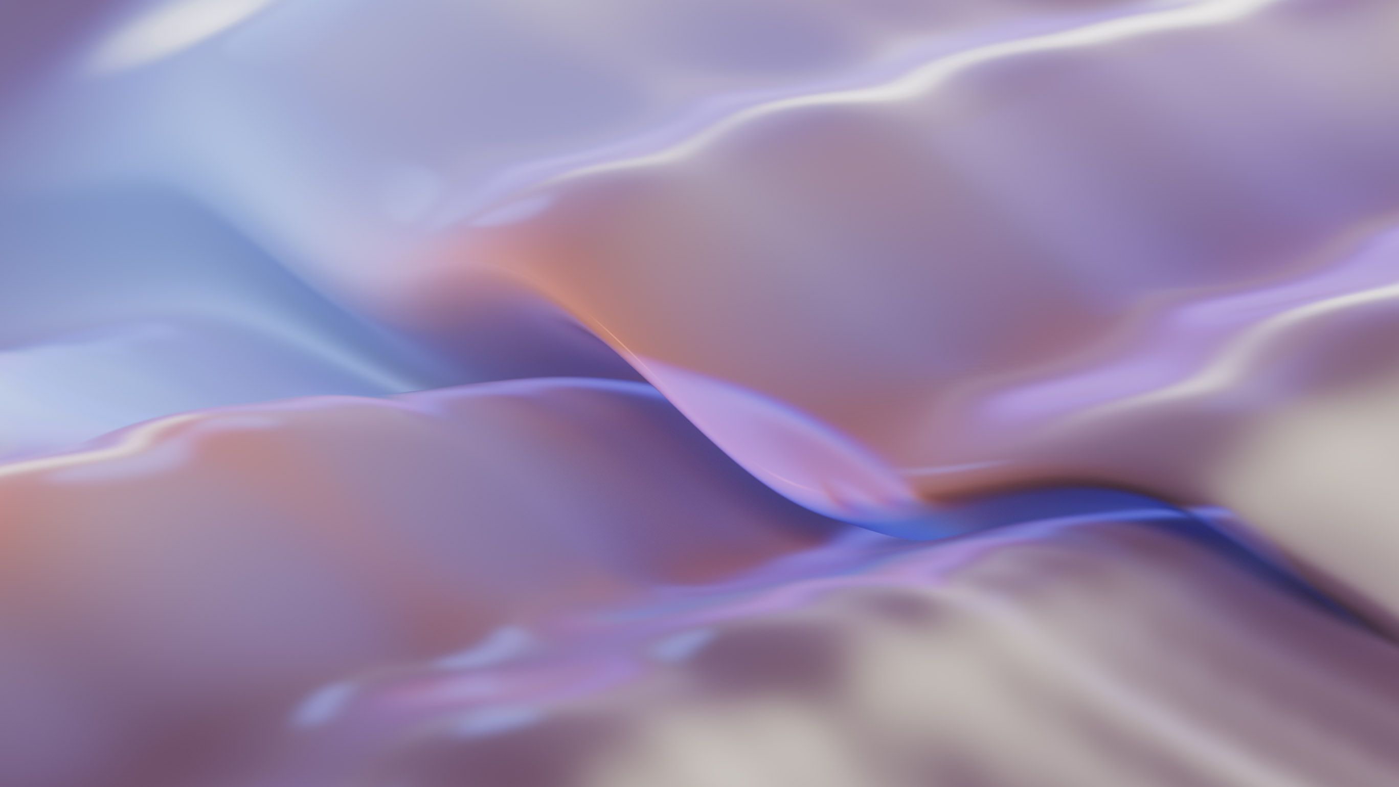 Abstrakt, Weiche Wellen, Pastell, Seide, 16:9, 2K-Hintergrundbild für den Desktop