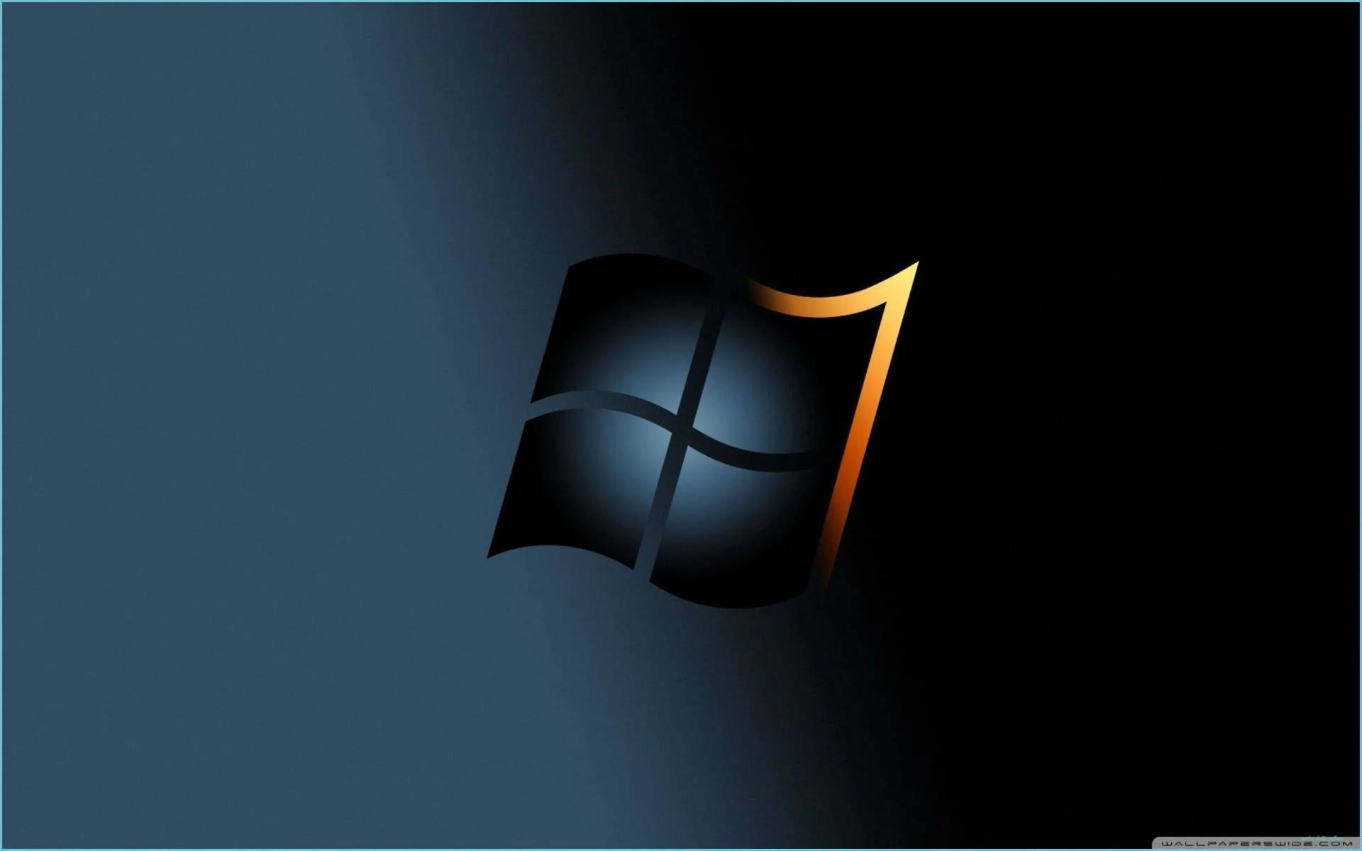 Windows 7, Windows-Logo, Dunkel, Orange, 3D, 16:10, Full-HD-Hintergrundbild für den Desktop