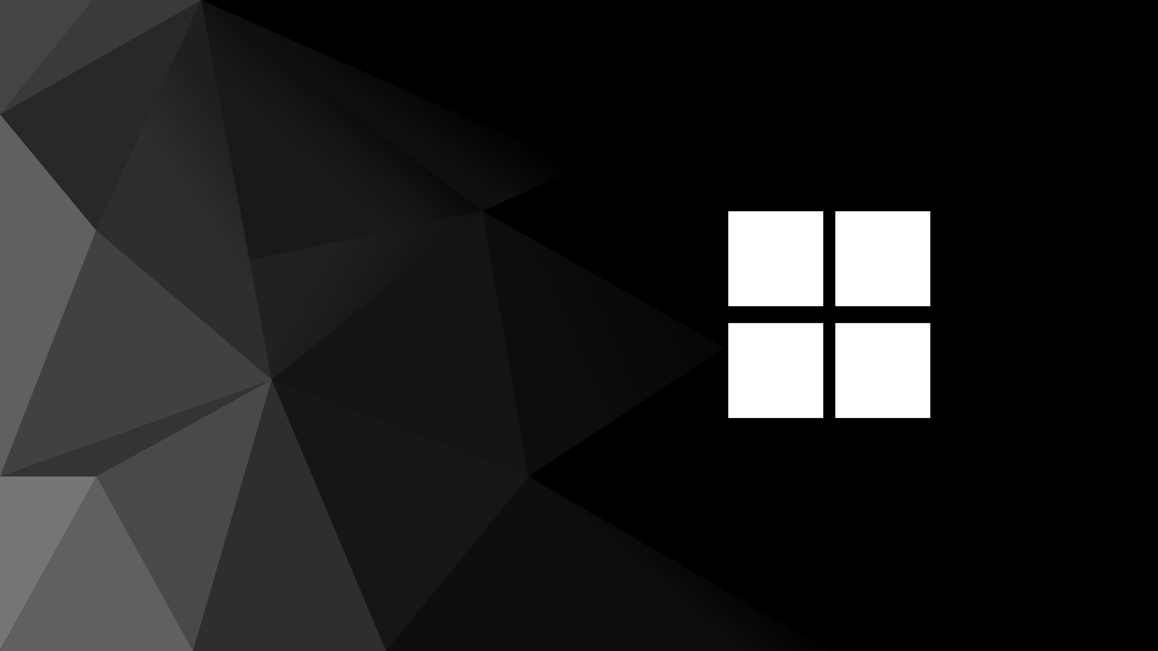 Windows 11, Windows-Logo, Polygone, Schwarz, Minimalistisch, 4K, PC-Hintergrundbild