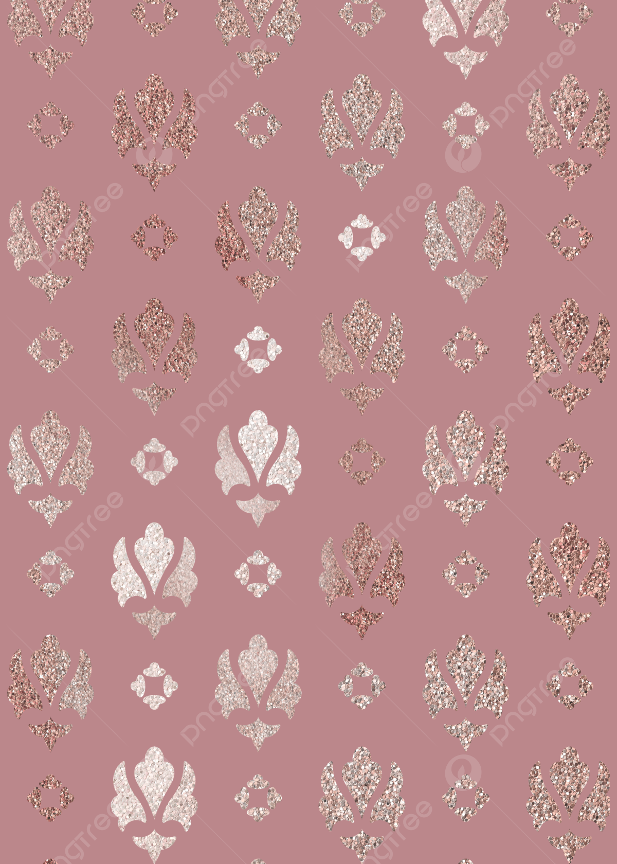Damastmuster, Rosegold, Ornamente, Altrosa, Full HD, iPad-Hintergrundbild
