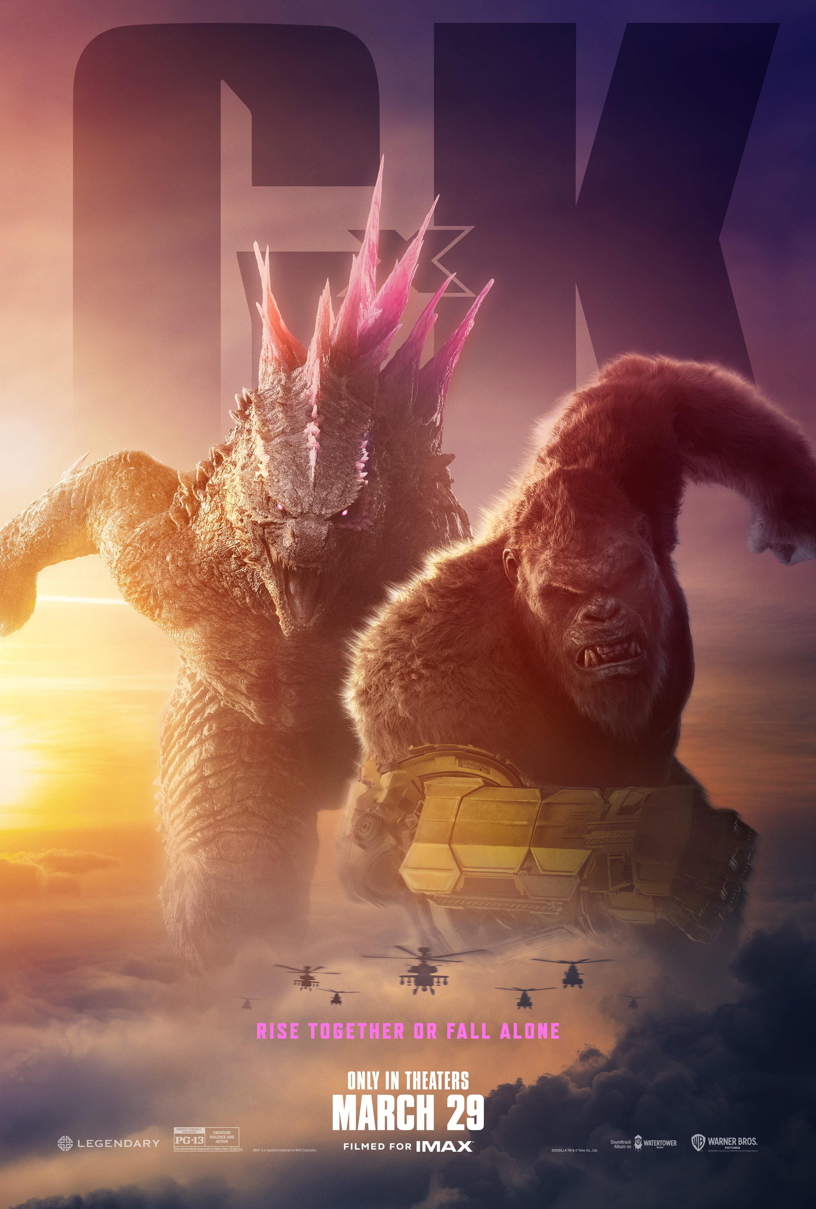 Godzilla x Kong: The New Empire, Godzilla, Kong, Filmplakat, Hintergrundbild fürs iPad