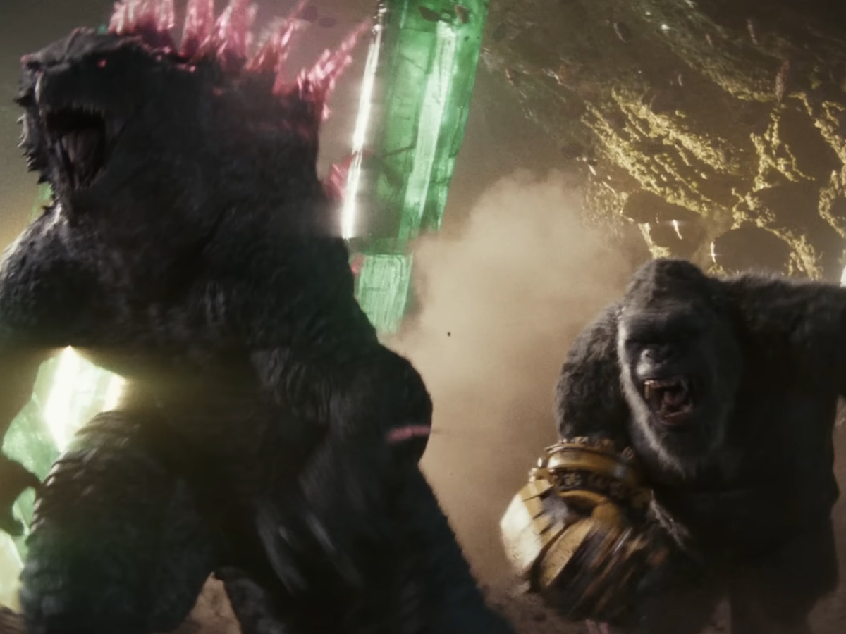 Godzilla, Kong, Kristalle, Monster, Staub, Hintergrundbild für iPad und Tablet