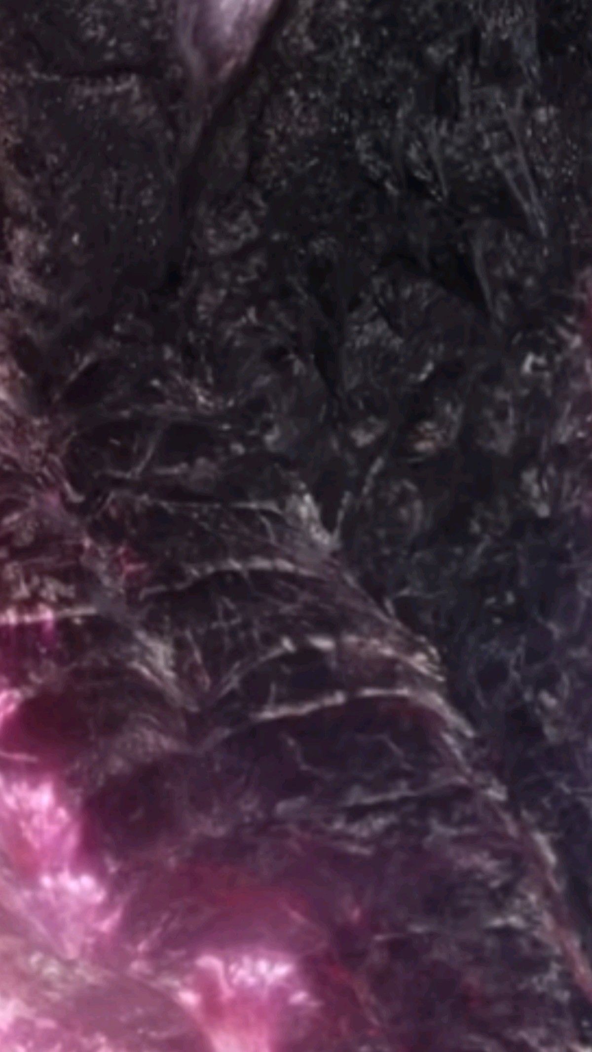 Godzilla, Schuppen, Nahaufnahme, Pinkes Leuchten, Dunkel, Android-Hintergrundbild