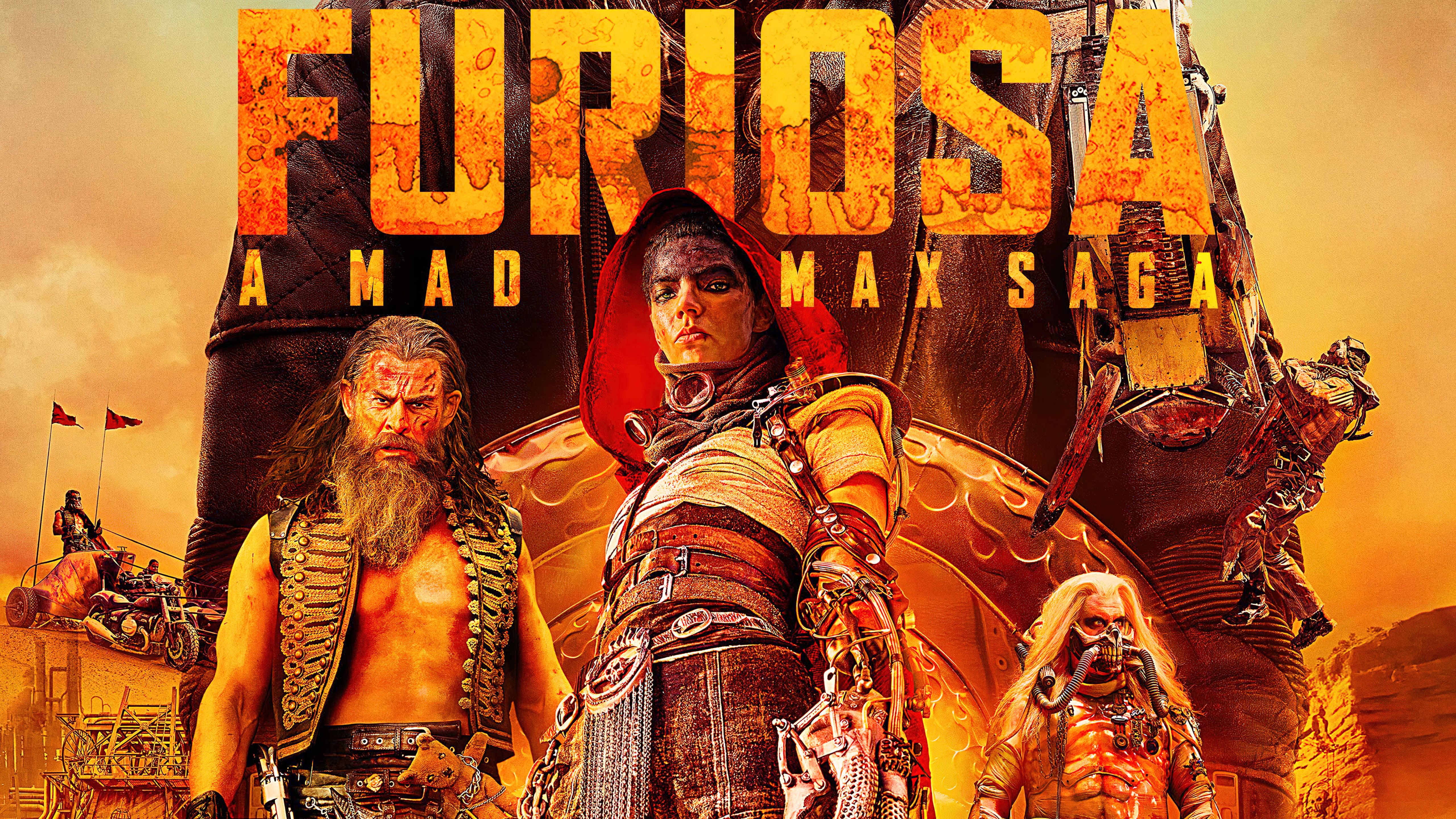 Furiosa: A Mad Max Saga, Furiosa, Dementus, Chris Hemsworth, Anya Taylor-Joy, Filmplakat, 5K-Hintergrundbild