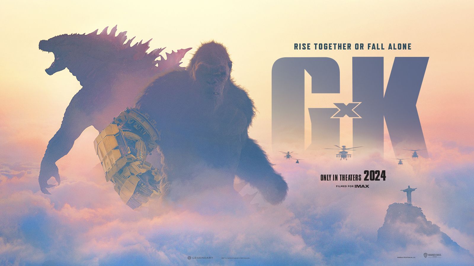 Godzilla x Kong: The New Empire, Godzilla, Kong, Rio de Janeiro, Filmplakat, Wolken, HD-PC-Hintergrundbild