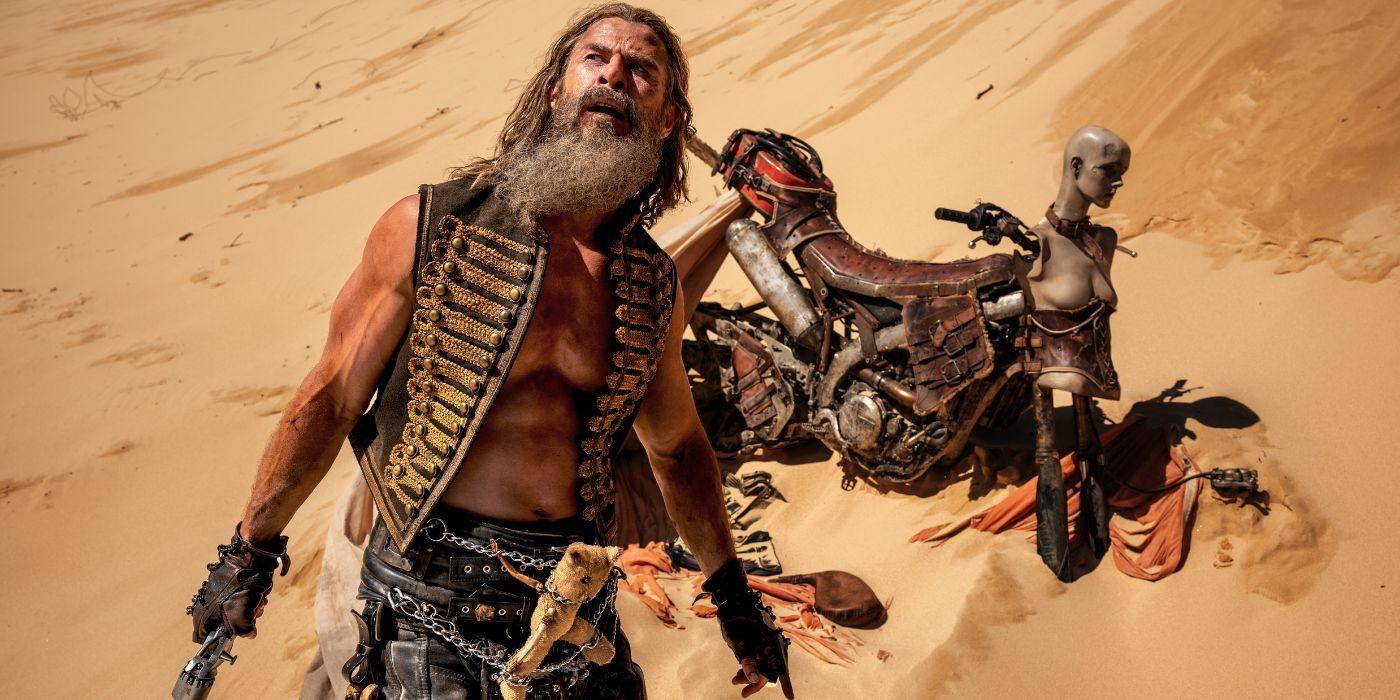 Dementus, Chris Hemsworth, Furiosa: A Mad Max Saga, Motorrad, Wüste, HD, Laptop-Hintergrundbild