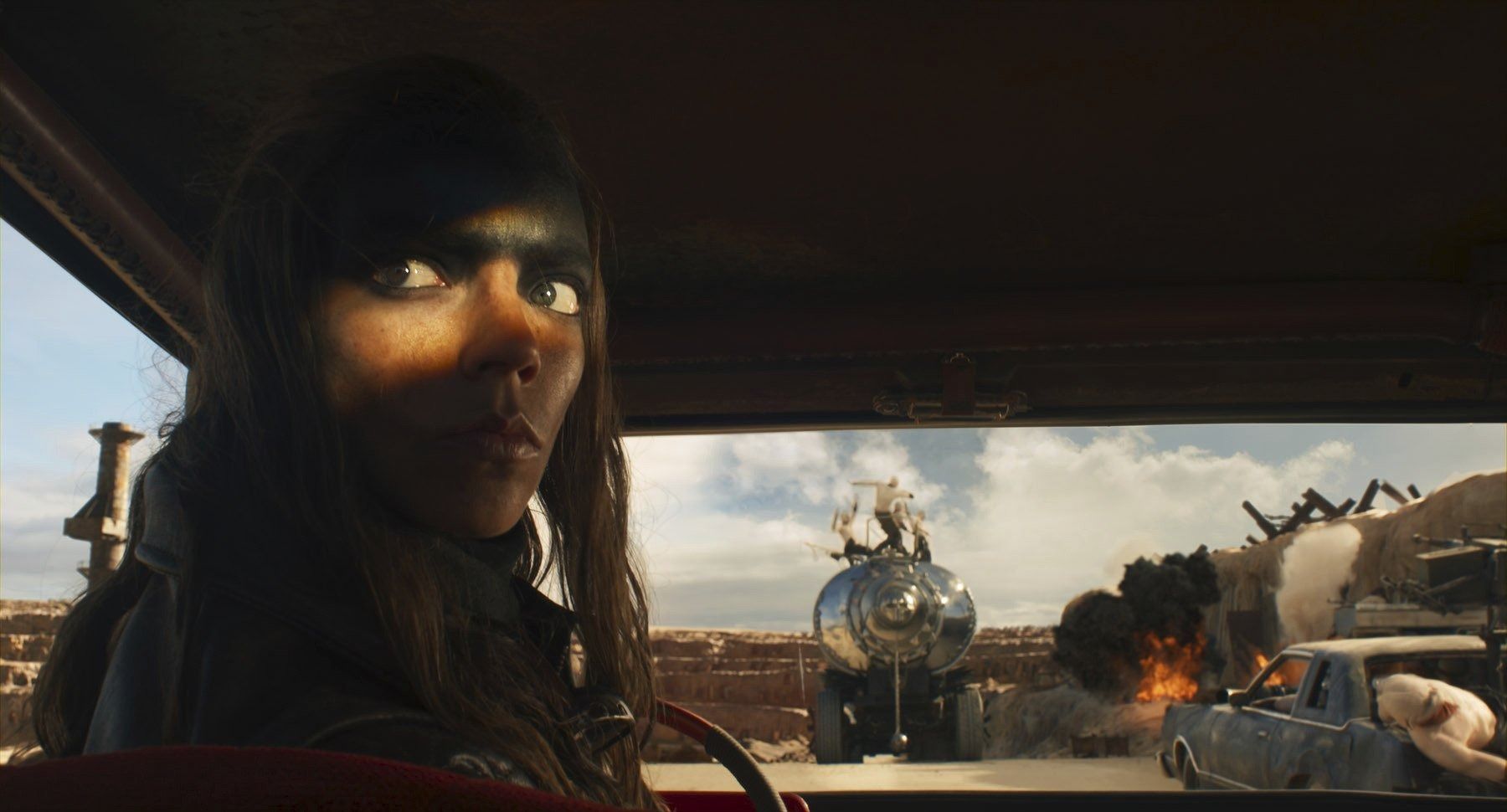 Furiosa, Anya Taylor-Joy, Furiosa: A Mad Max Saga, Fahrerkabine, Explosion, HD, Desktop-Hintergrund