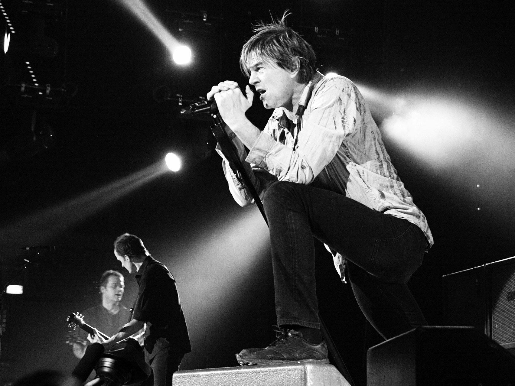 Campino, Die Toten Hosen, Konzert, Bühne, Schwarzweiß, HD, Hintergrundbild fürs Tablet