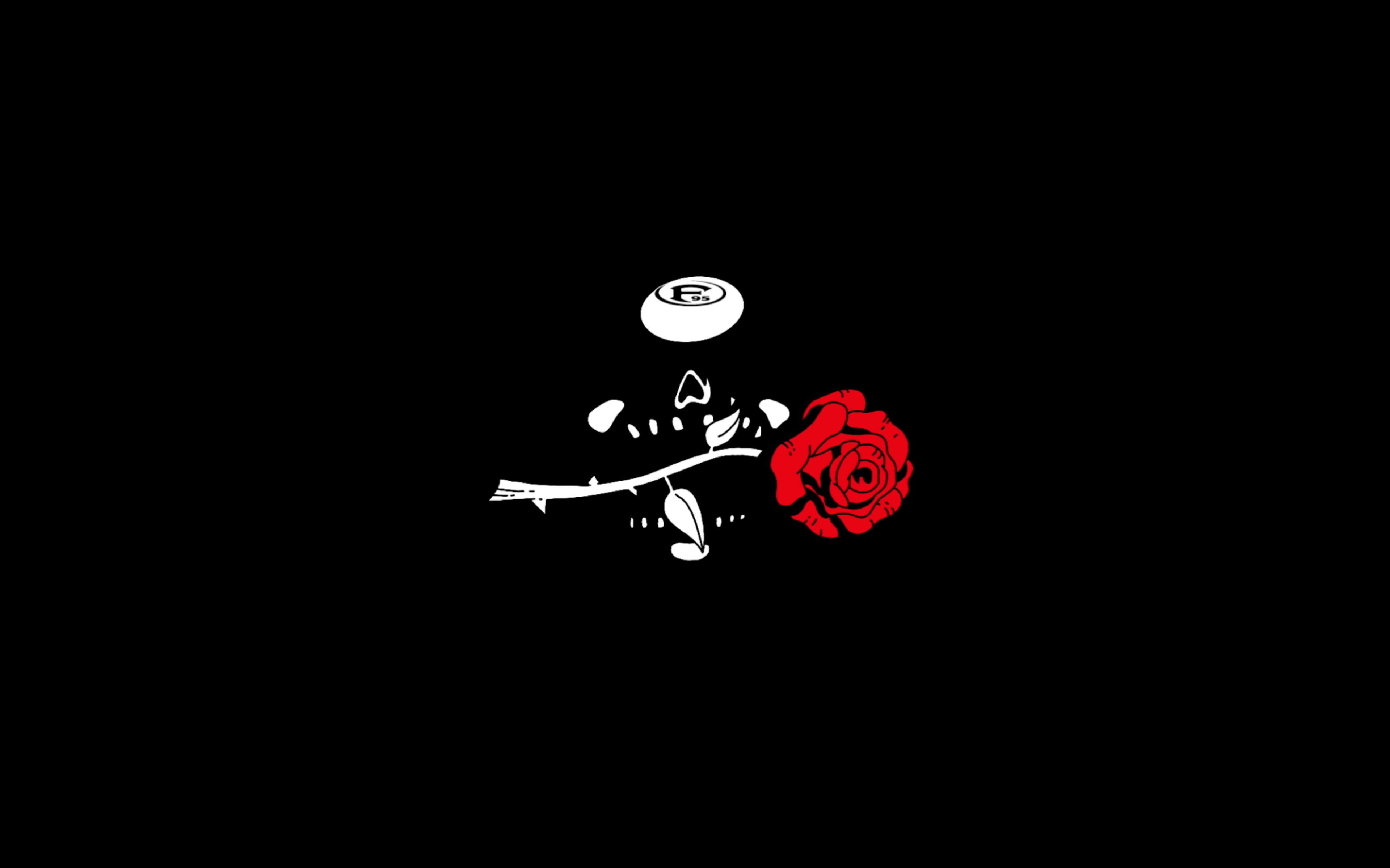 Die Toten Hosen, Rote Rose, Totenkopf, Schwarzer Hintergrund, Minimalismus, 4K Wallpaper