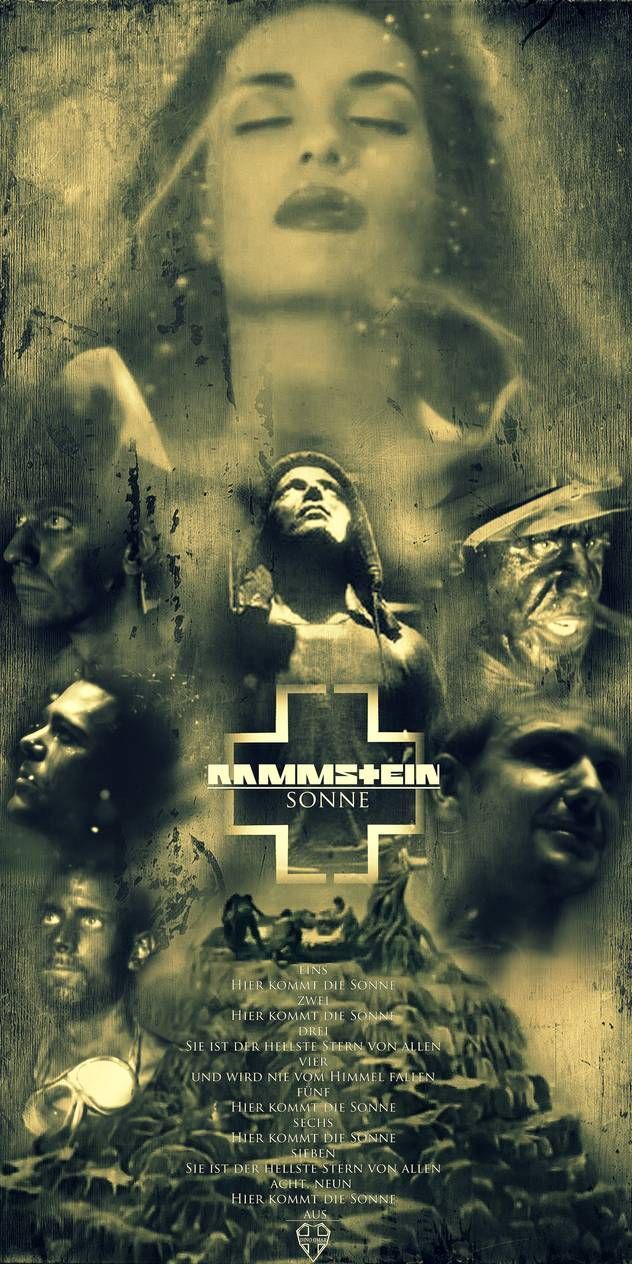 Rammstein, Rammstein-Logo, Frau, Sepia, Düster, Hochformat, Hintergrundbild fürs Smartphone